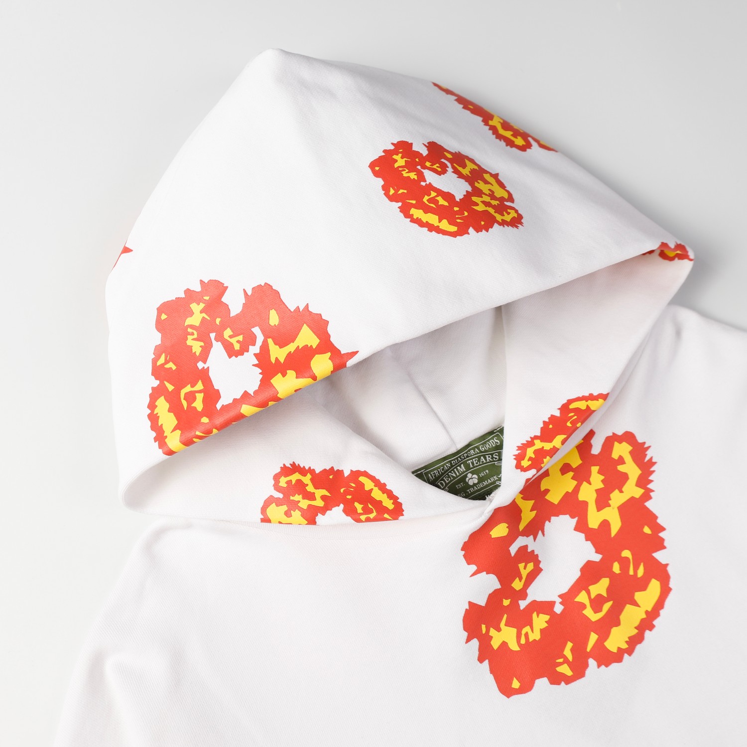 High-Quality Denim Tears Wood Cotton Hoodie Suit in Cream, 380g, Black/White, Sizes S-XL - 图片 3