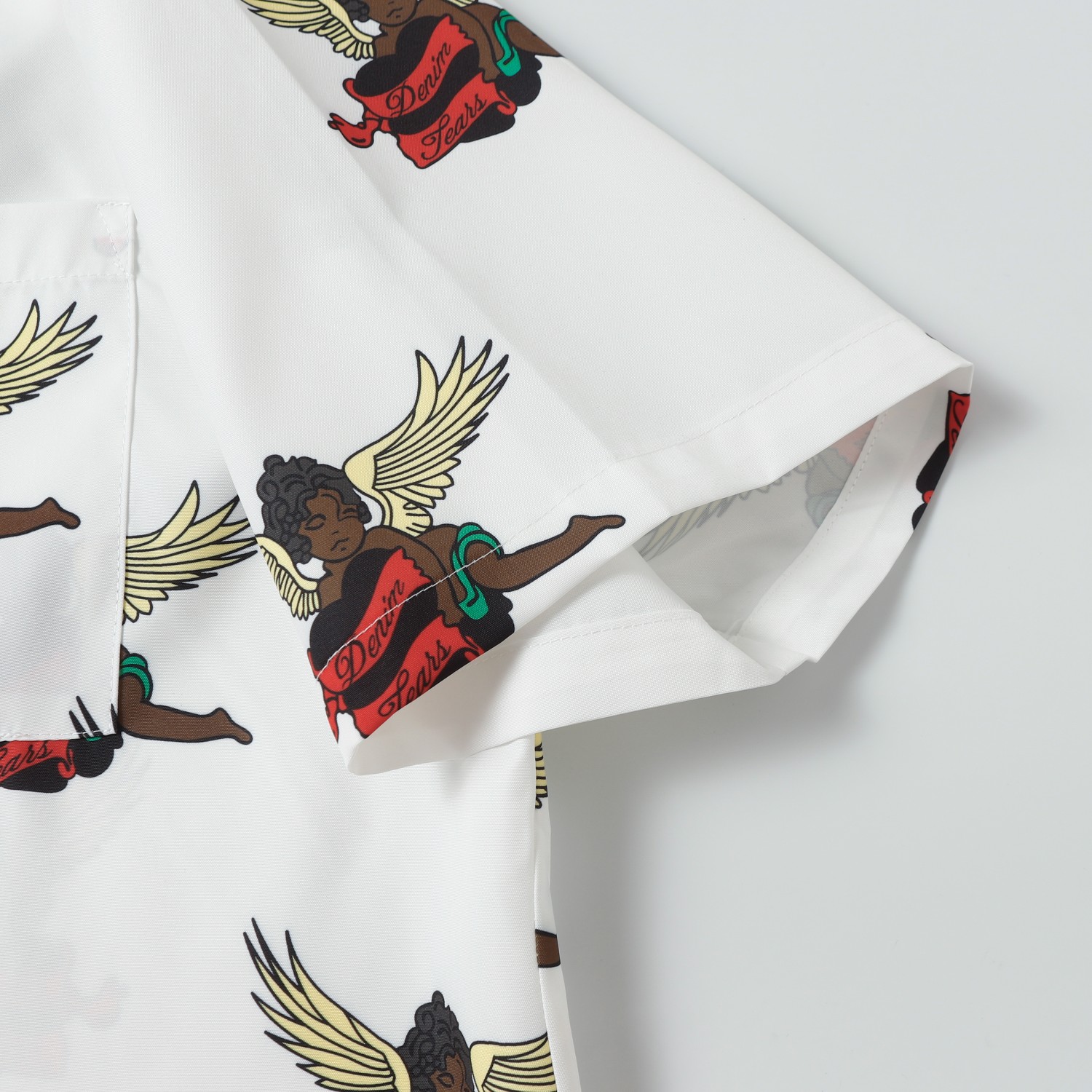 LE 382 # DENIM TEARS WOOD COTTON, U.S. HIGH-QUALITY SHIRT SUIT COLOR WHITE NUMBER S-XL - 图片 6