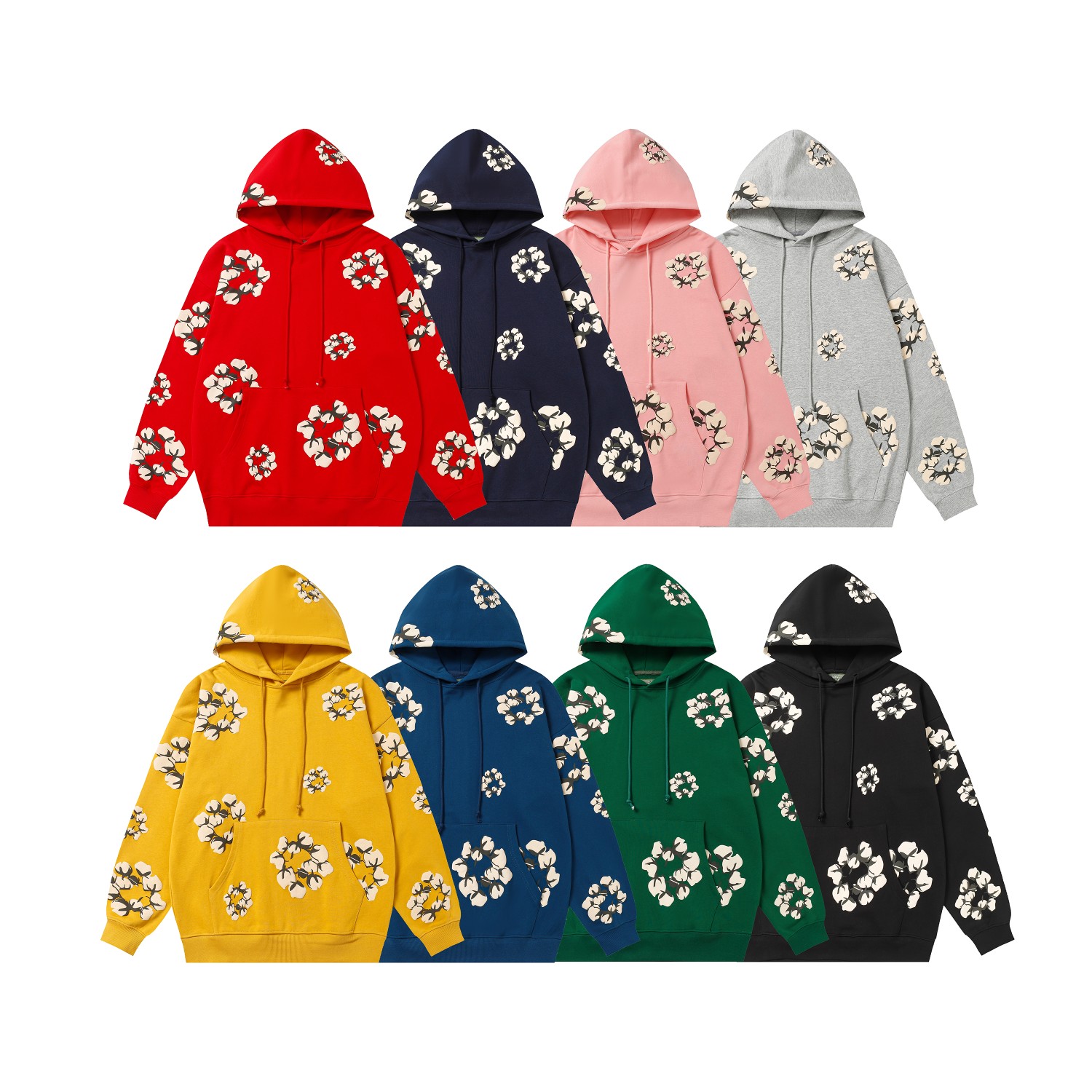 High-Quality Bubble-Printed Hood Suits in 8 Color Packages with Denim Tears Wood Cotton - 图片 9