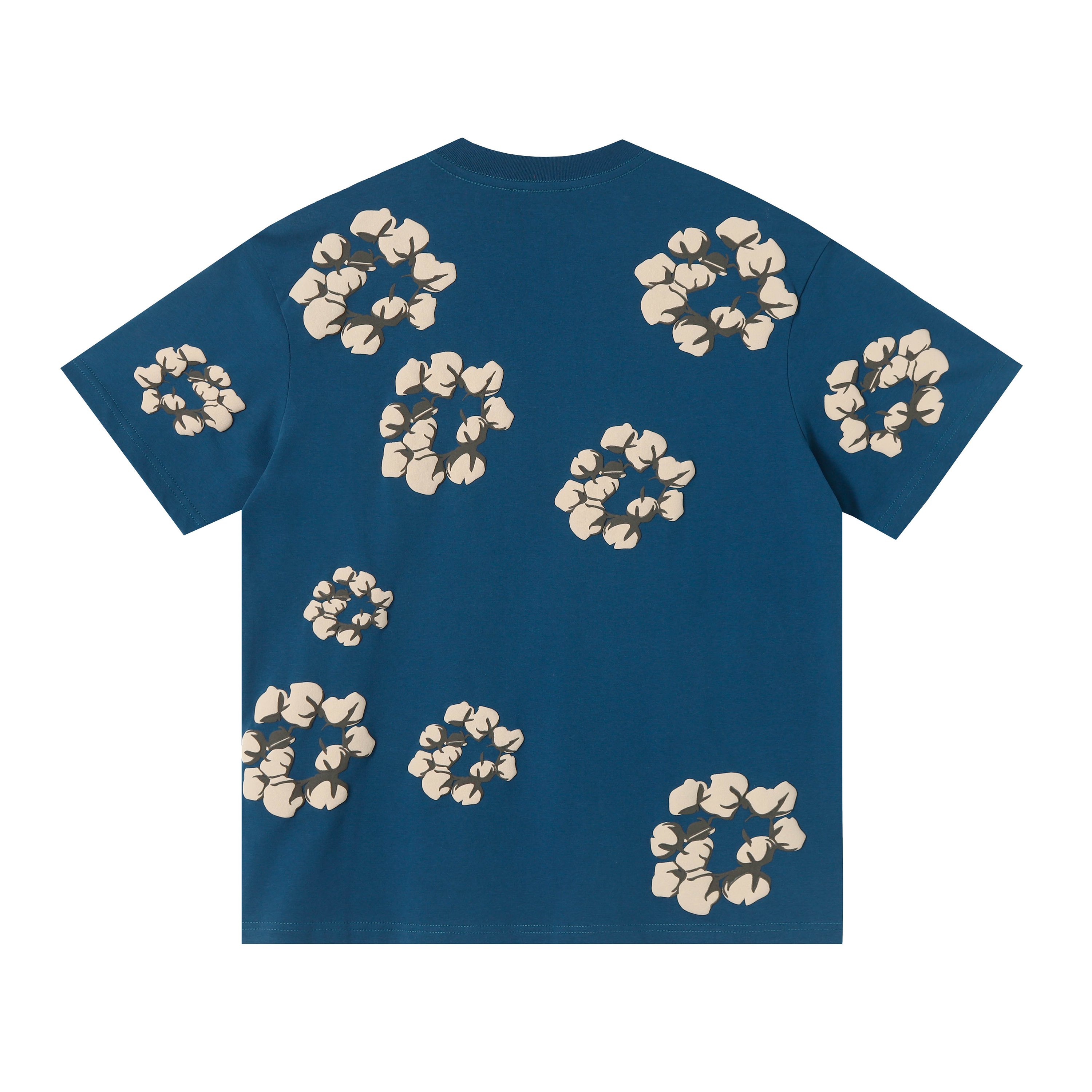 High-Quality Velvet Embellished Denim Tears Wood Cotton Short Sleeves in 8 Colors - 图片 2