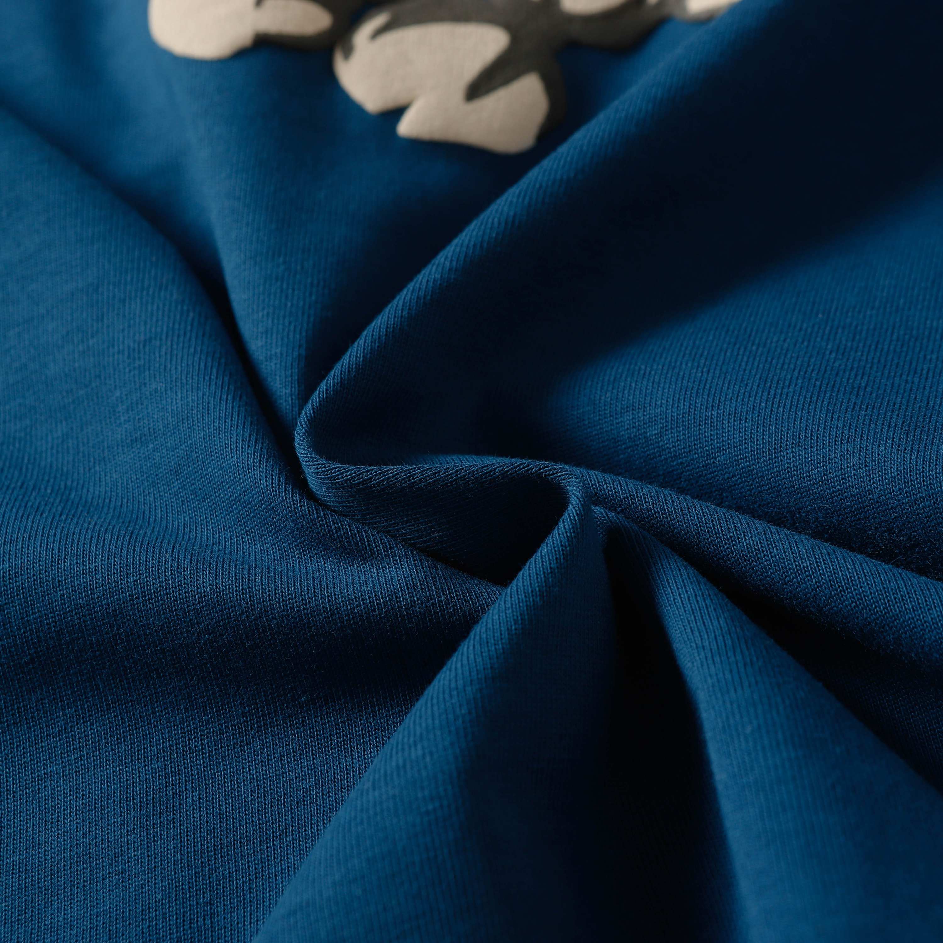 High-Quality Velvet Embellished Denim Tears Wood Cotton Short Sleeves in 8 Colors - 图片 4