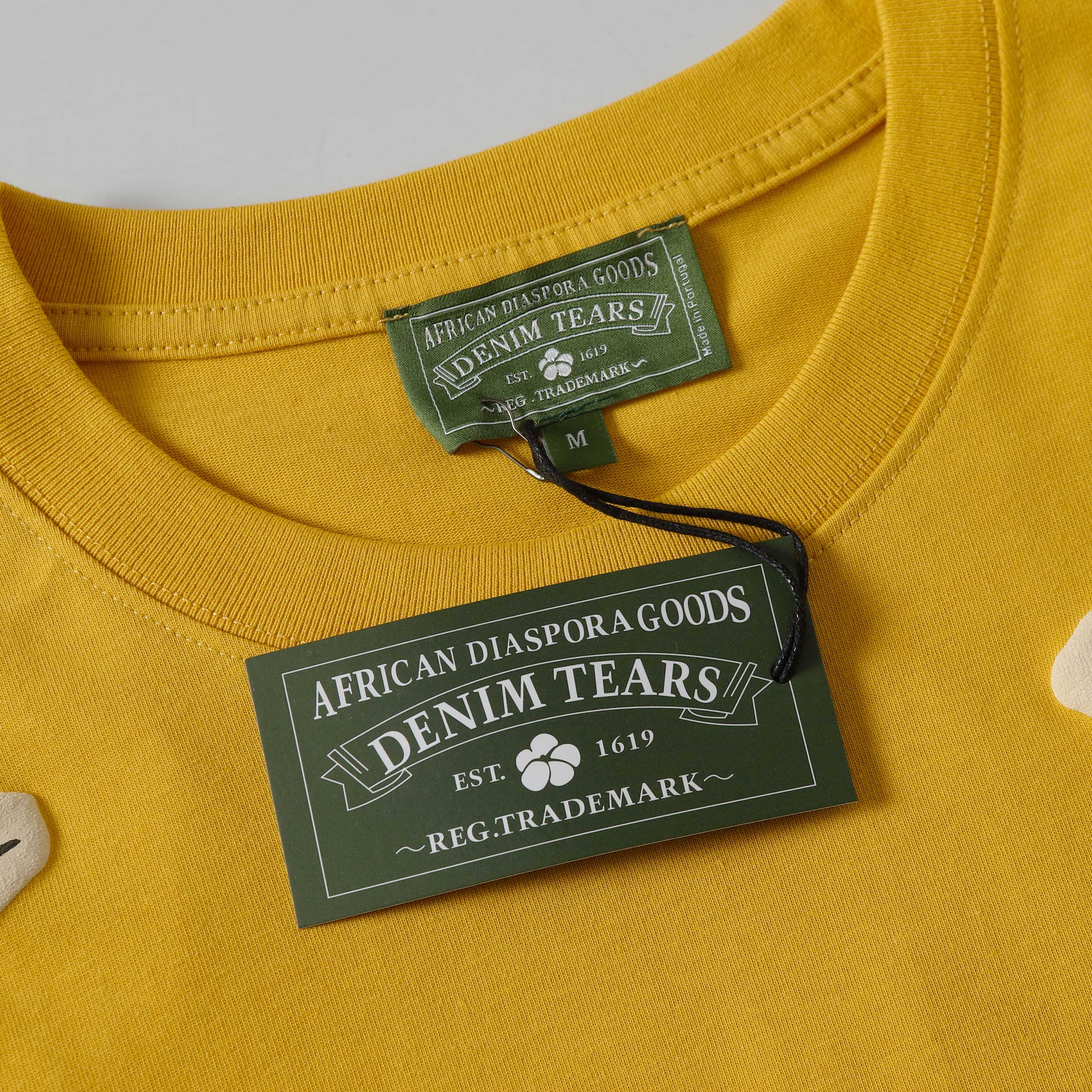 High-Quality Velvet Embellished Denim Tears Wood Cotton T-Shirt in 8 Colors - 图片 3