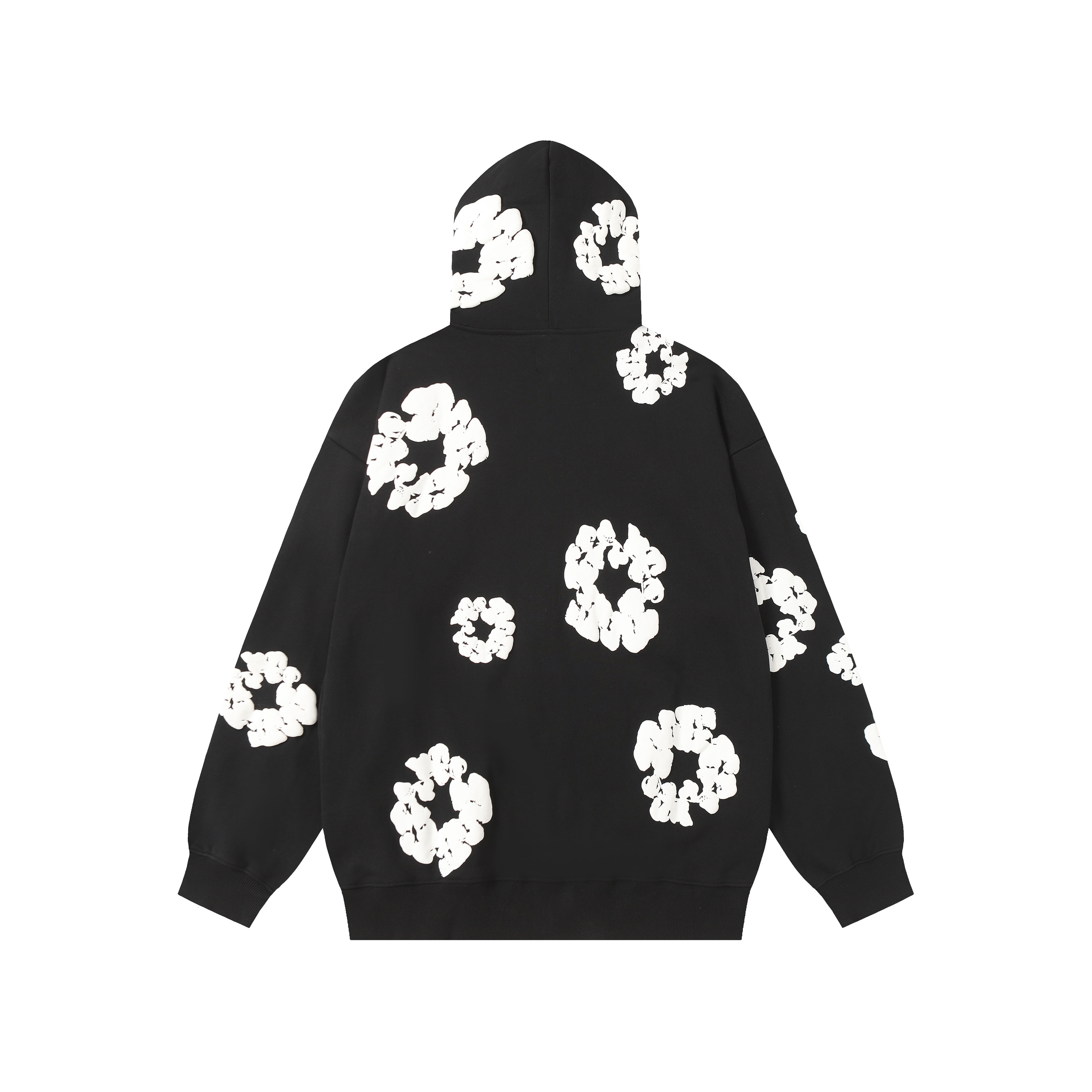 Denim Tears Cotton Wreath Zip-Up Hoodie Sweatshirt - Black, Size S-XL 3 a1755501328492 0877