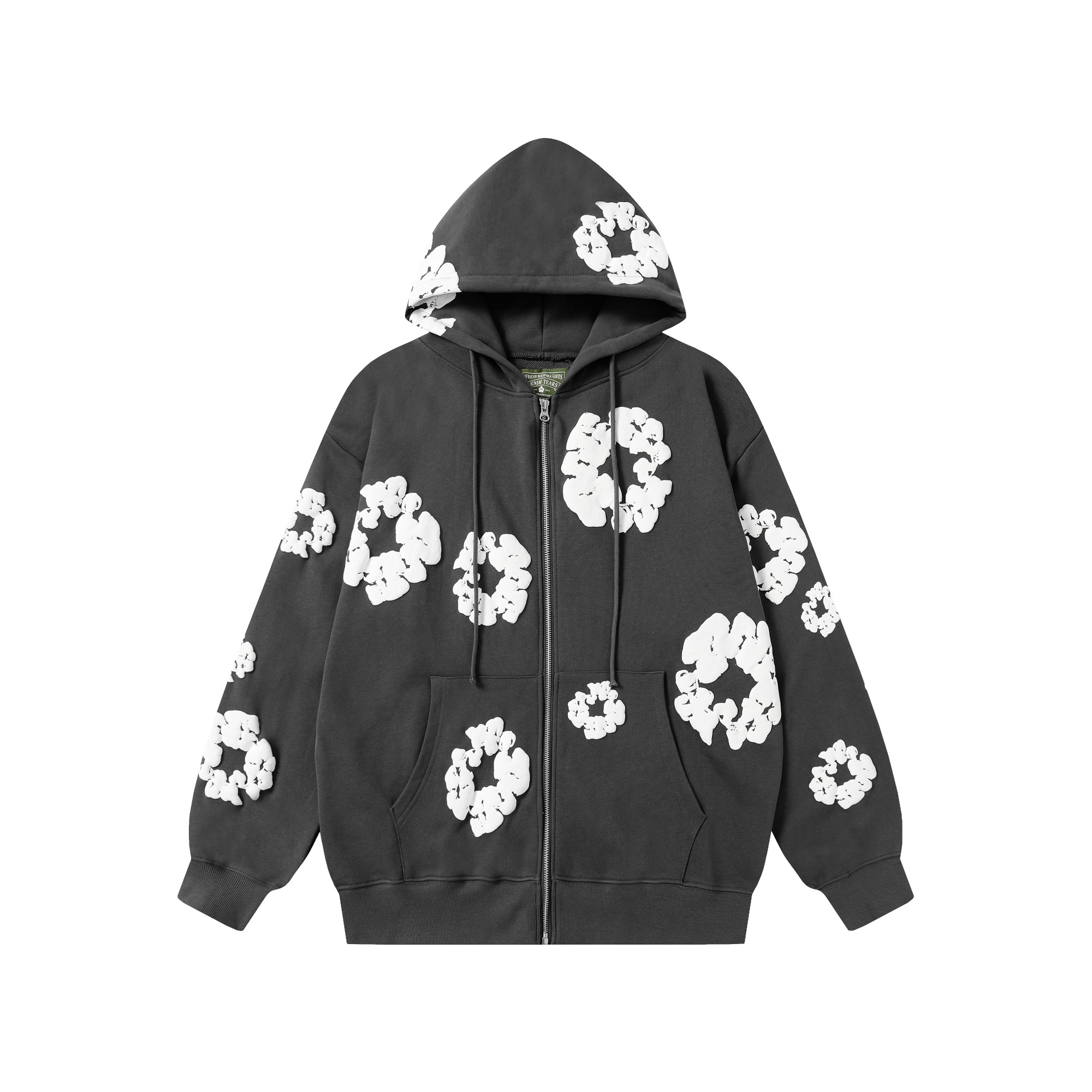 Denim Tears Cotton Flower Print Zip-Up Hoodie Sweatshirt Pullover 2 a1755501435851 7345
