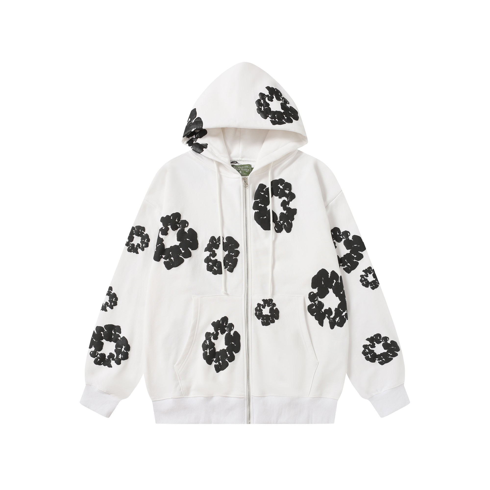 DENIM TEARS Cotton Flower Print Full-Zip Hoodie Sweatshirt for Men & Women 1 a1755501464104 1855