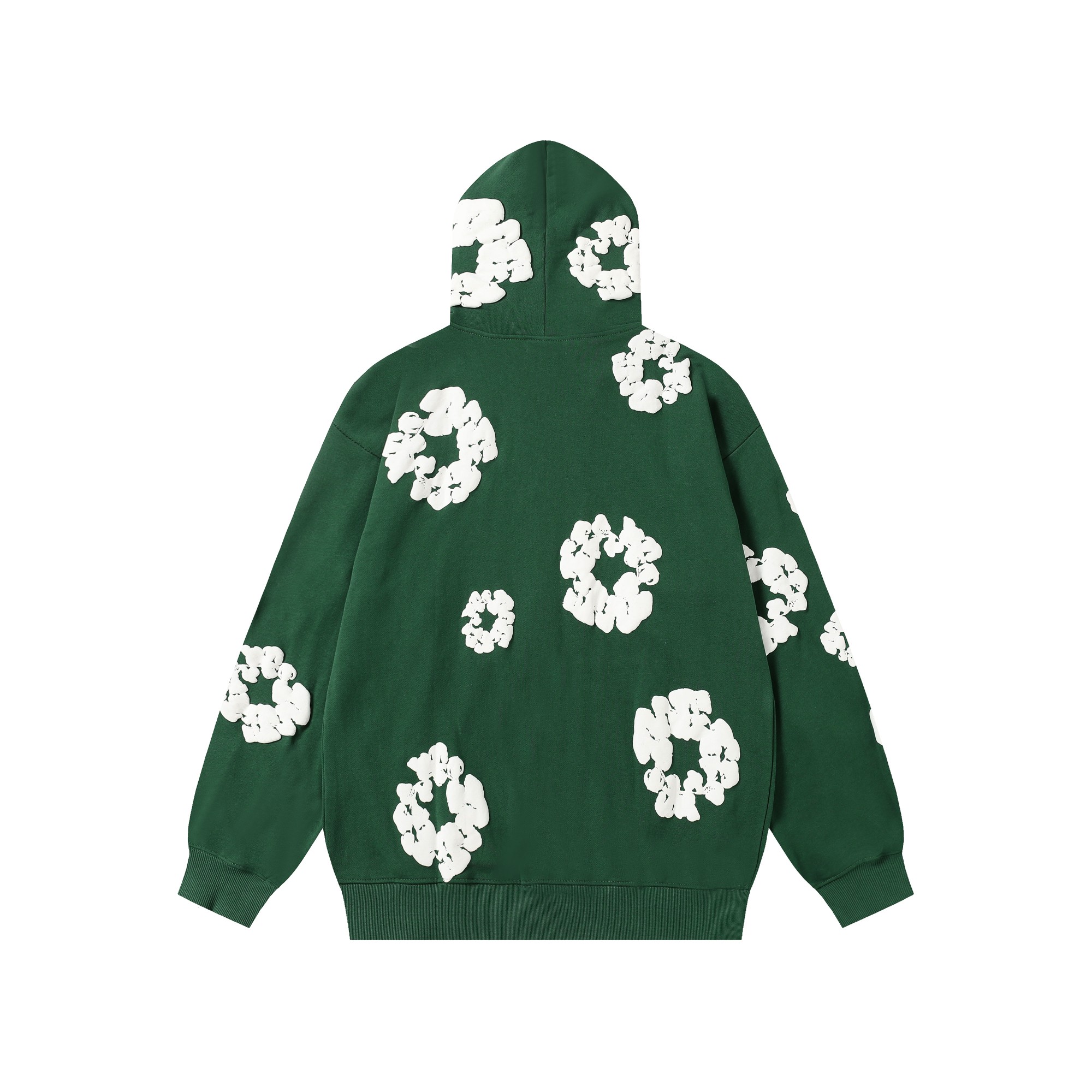 DENIM TEARS Cotton Flower Print Zip-Up Hoodie Sweatshirt - Unisex Style 2 a1755501489840 0623