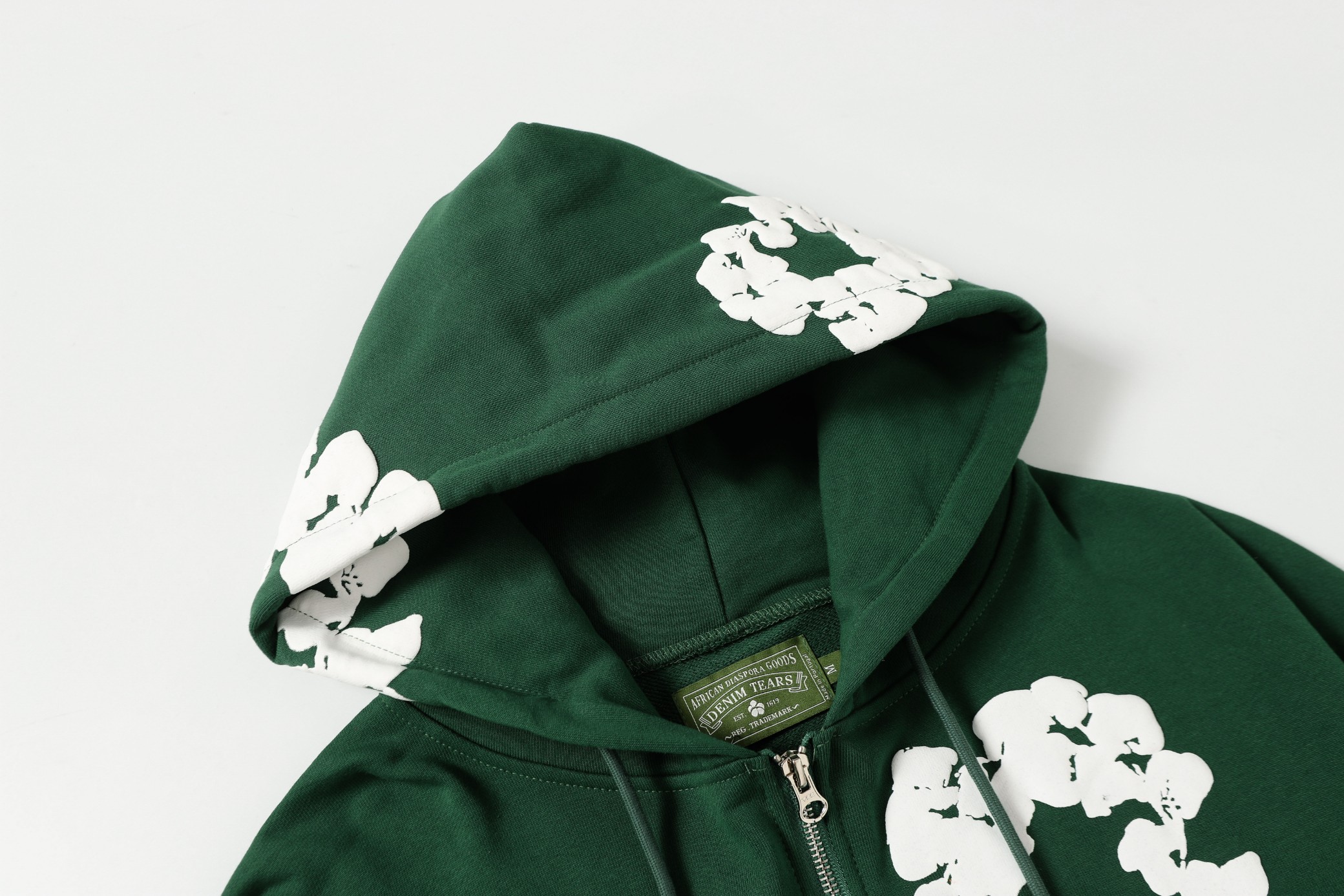 DENIM TEARS Cotton Flower Print Zip-Up Hoodie Sweatshirt - Unisex Style 3 a1755501490067 4554
