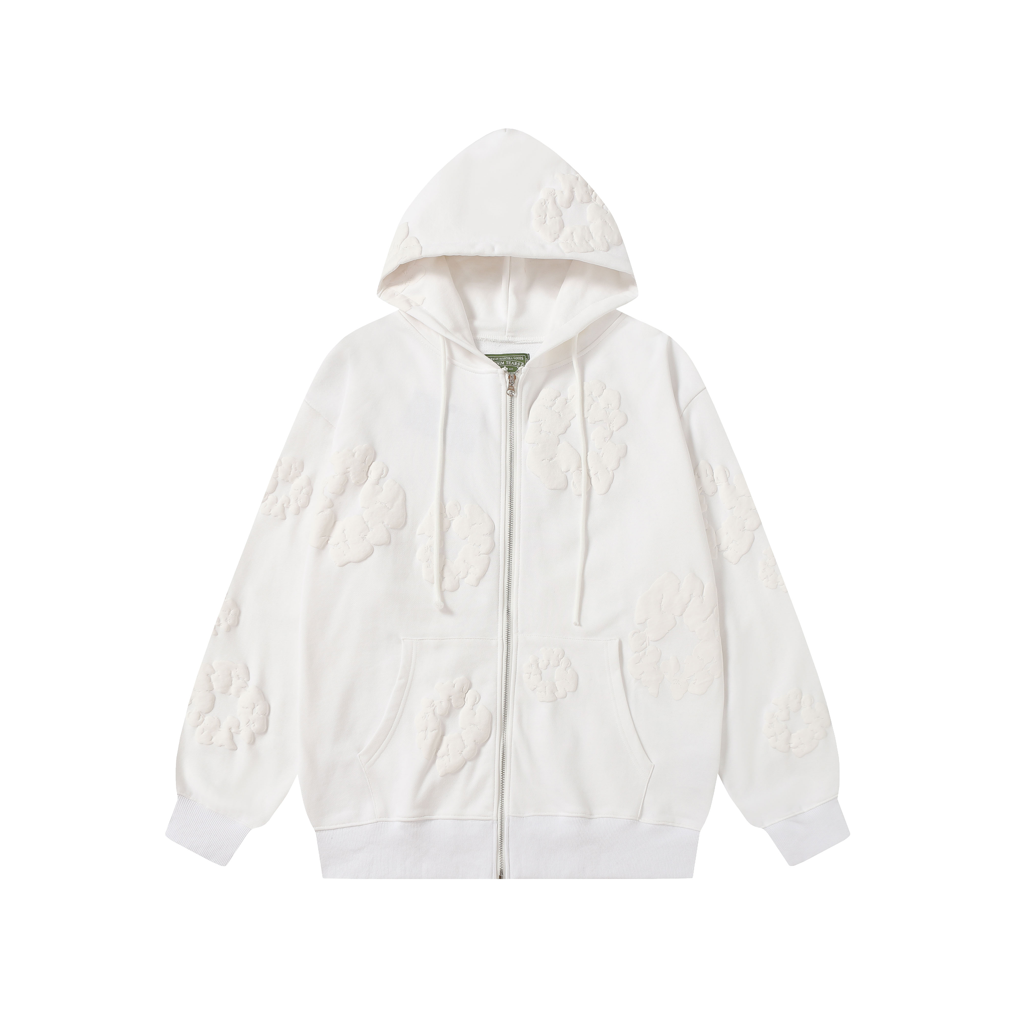 DENIM TEARS Cotton Flower Hoodie Sweatshirt Unisex Full Zip Up Jacket 2 a1755501515114 3334