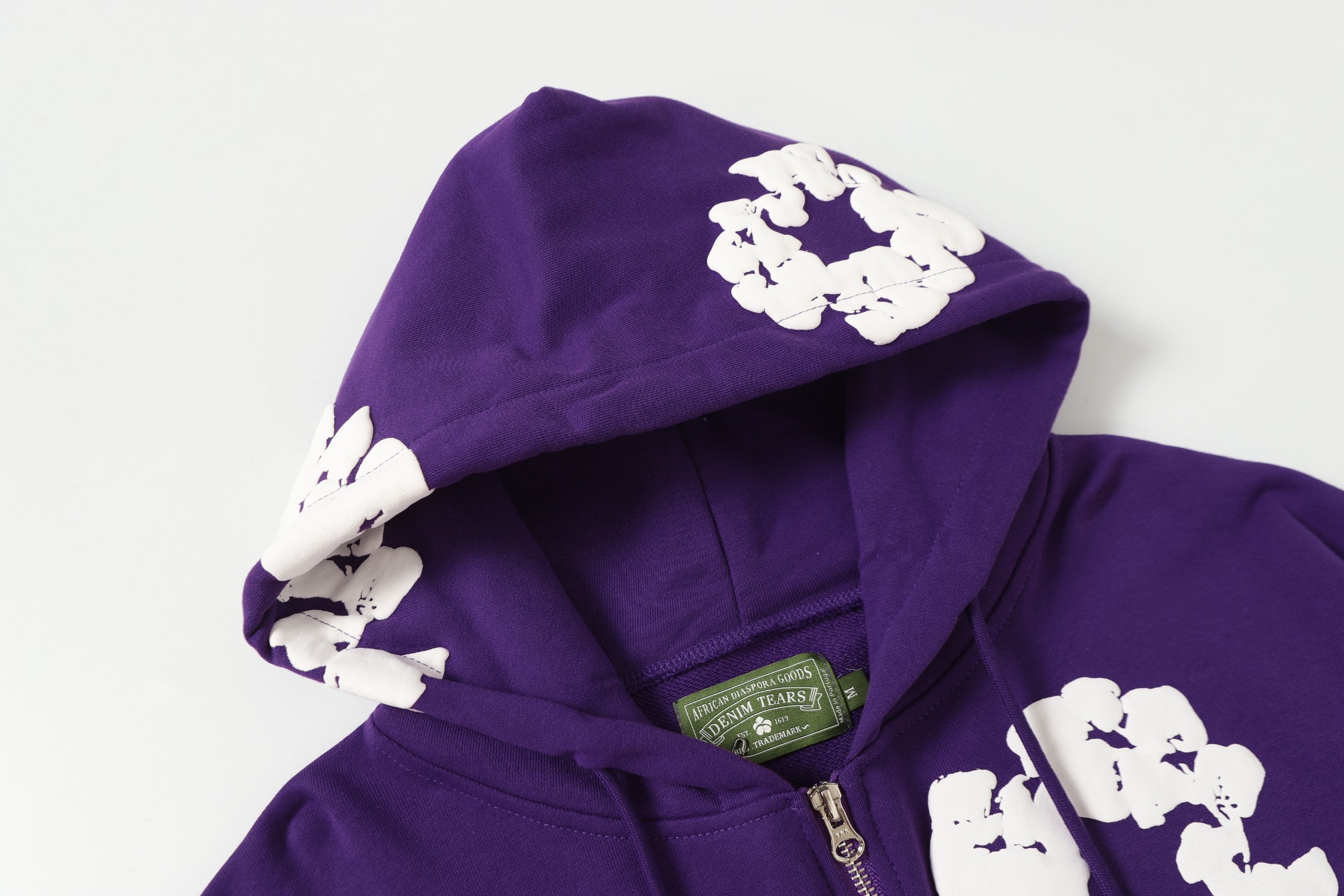 Denim Tears Purple Cotton Flower Print Zip-Up Hoodie Sweatshirt 4 a1755501549729 4005