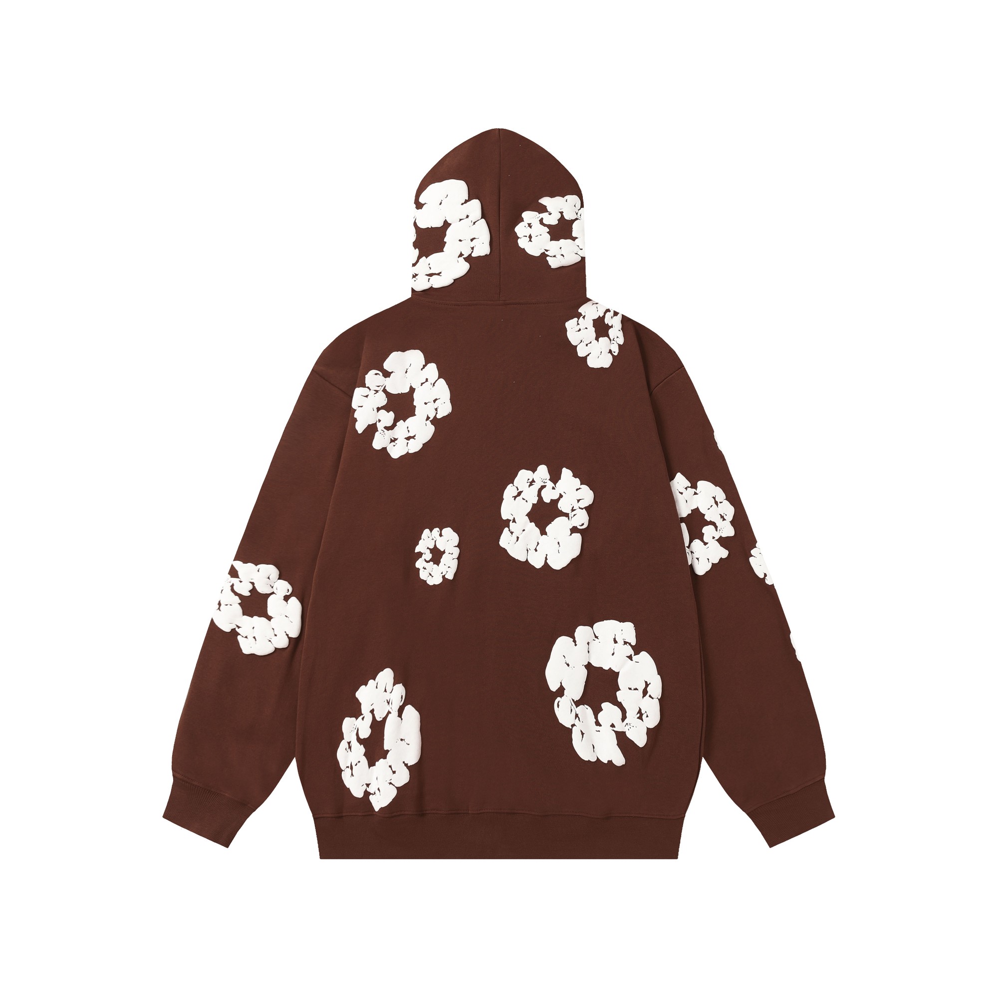 Denim Tears Cotton Flower Print Zip-Up Hoodie Sweatshirt - Brown 2 a1755501634884 2316