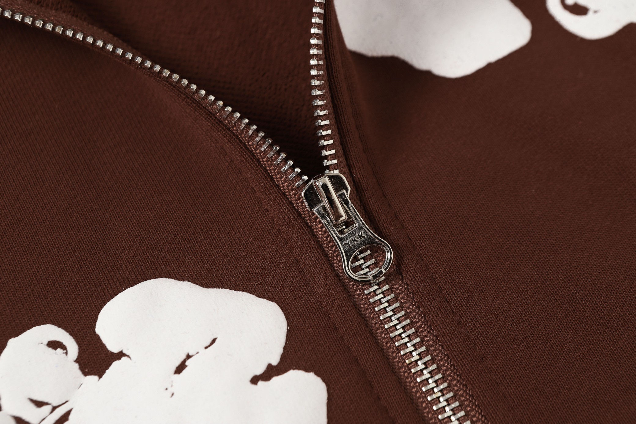 Denim Tears Cotton Flower Print Zip-Up Hoodie Sweatshirt - Brown 4 a1755501635045 6503