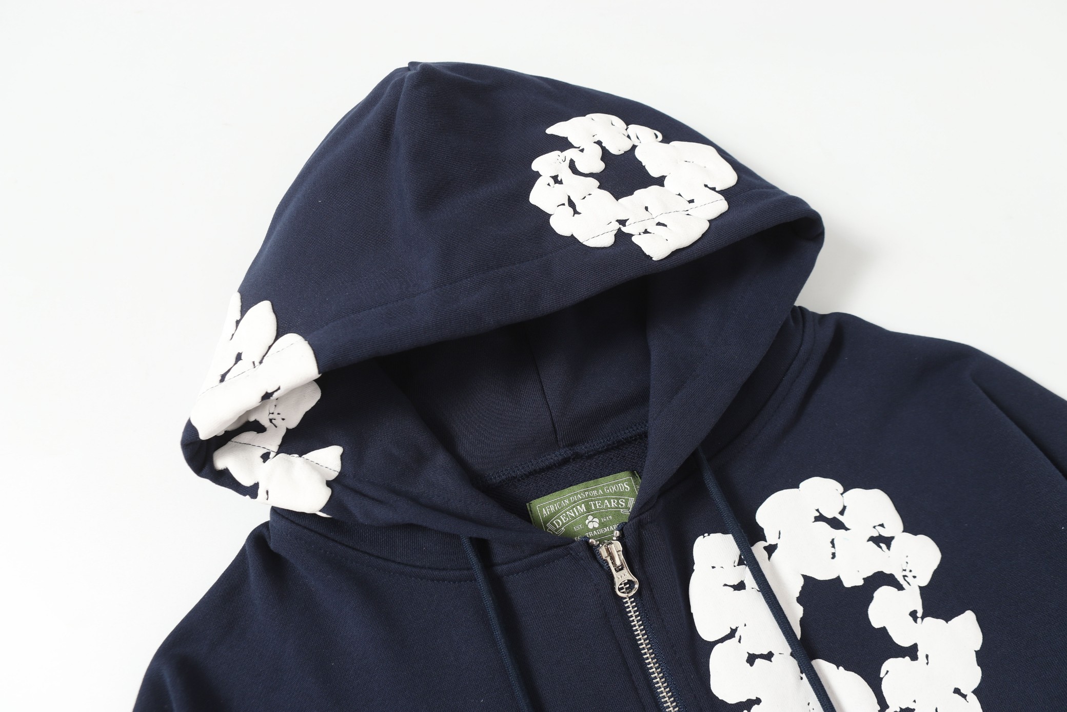 Denim Tears Cotton Flower Print Zip-Up Hoodie Sweatshirt - Unisex Style 3 a1755501867843 0271
