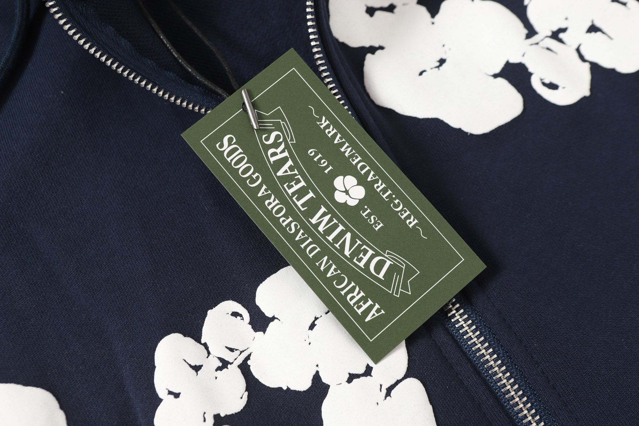 Denim Tears Cotton Flower Print Zip-Up Hoodie Sweatshirt - Unisex Style 5 a1755501867947 8884