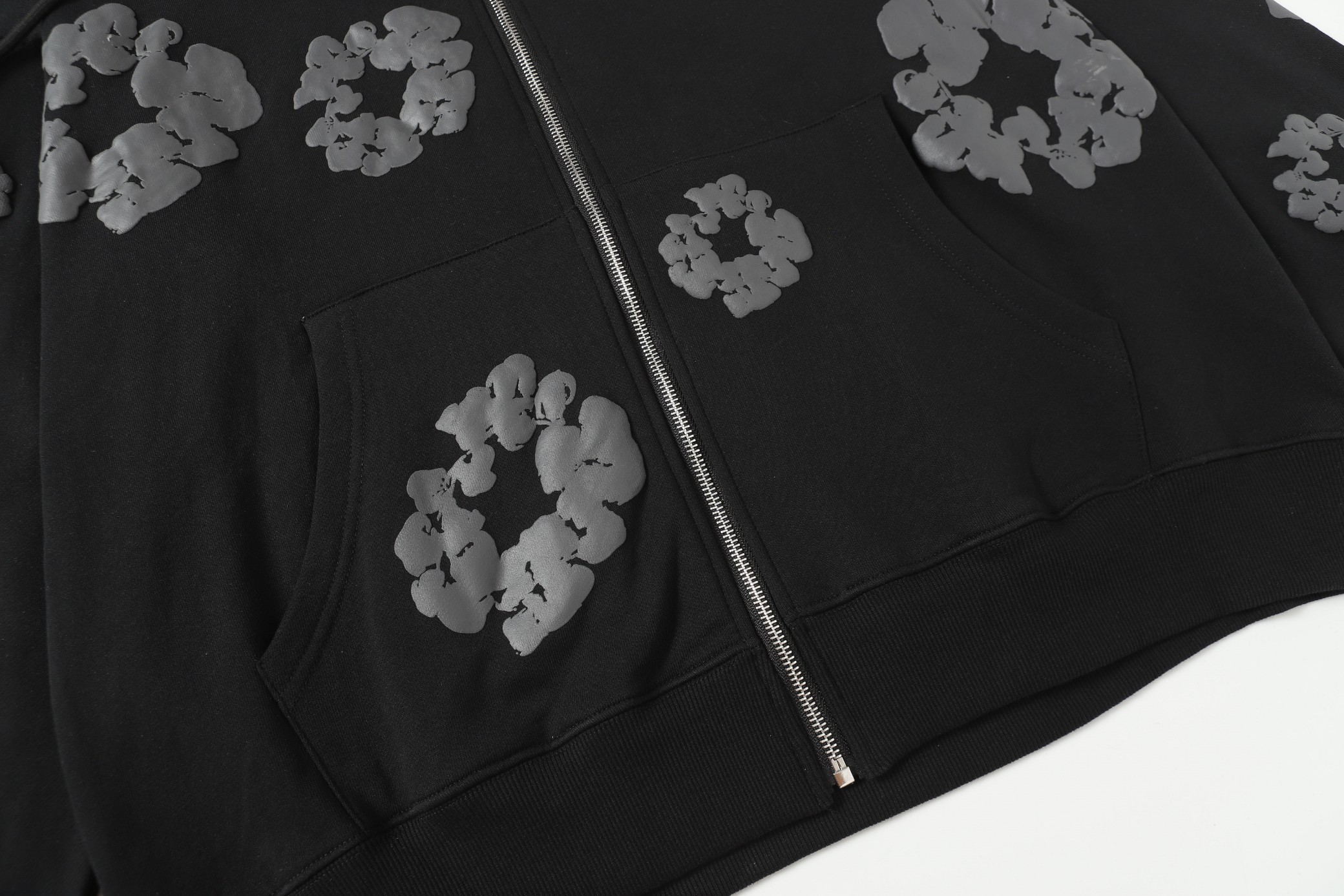 Denim Tears Cotton Flower Print Zip-Up Hoodie Sweatshirt - S to XL 9 a1755501945539 2276