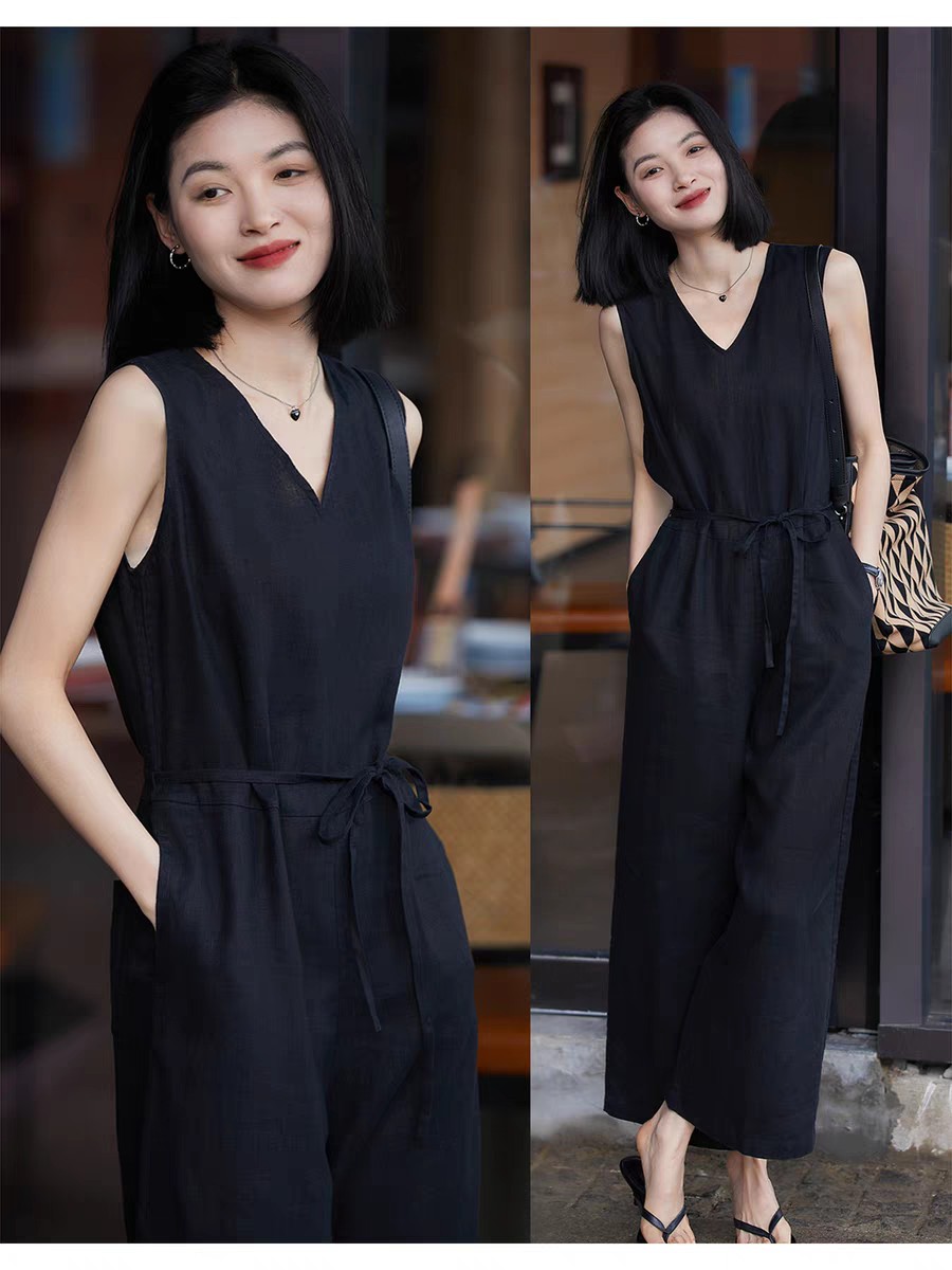 Chanel Clothing Jumpsuits & Rompers Black Linen Fashion Casual