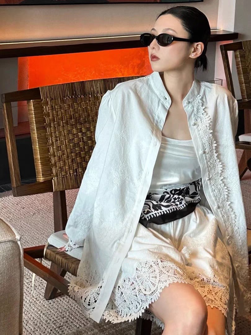High-Quality Women’s Suit with Bohemian Embroidery, Shirts, and Shorts for Vacation Style - 图片 4