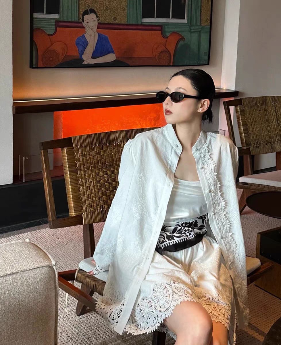 High-Quality Women’s Suit with Bohemian Embroidery, Shirts, and Shorts for Vacation Style - 图片 5