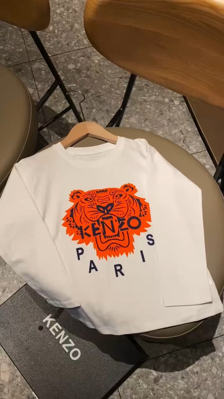 [强]虎头橘白长袖T恤 视频实拍纯棉T恤