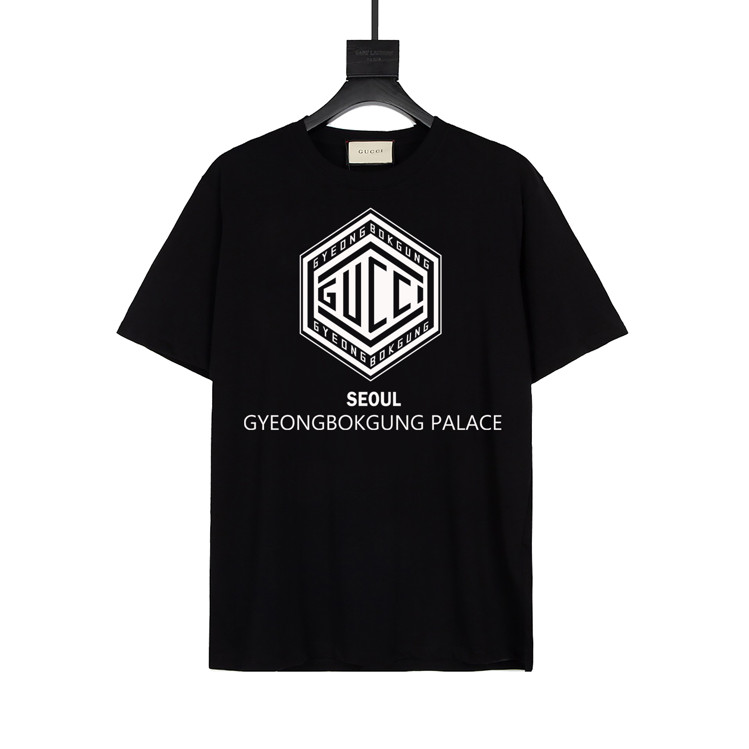 Gucci Camiseta de manga corta de corte holgado para parejas con estampado tridimensional, alta gama y versátil, de esti…