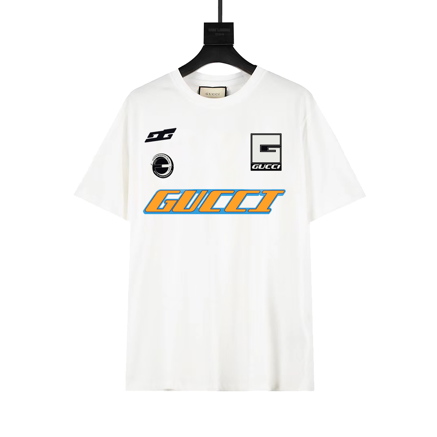 Gucci Resort 2024 early spring runway collection multi-logo T-shirt. Custom 260g pure cotton material, comfortable, bre…