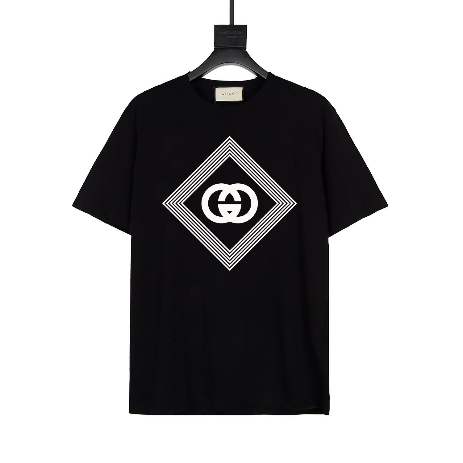 Gucci 2024SS Camiseta de cuello redondo de corte amplio con estampado, nueva colección de principios de primavera. Al u…