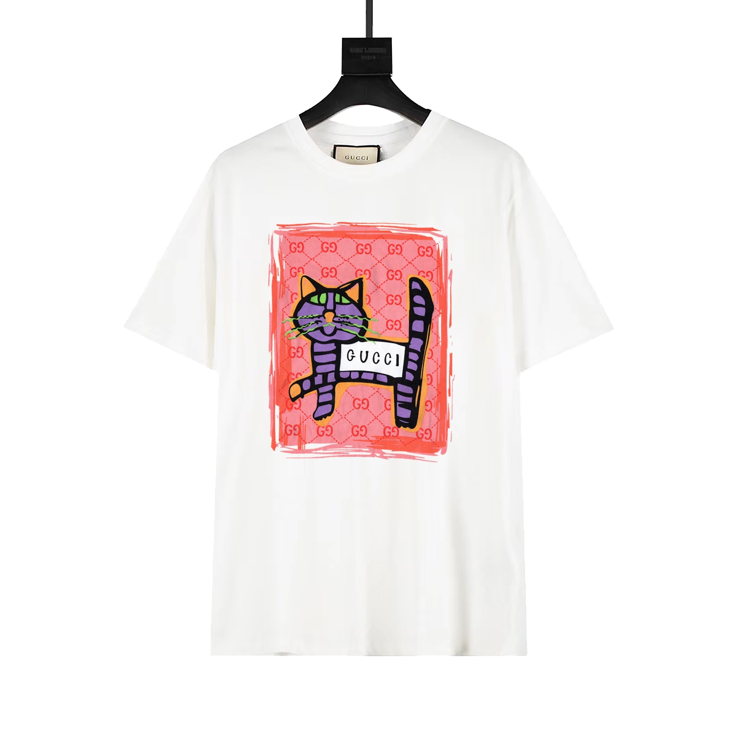 Gucci nueva camiseta de manga corta de alto gramaje de la colección de principios de primavera 2024, con patrón de gato…