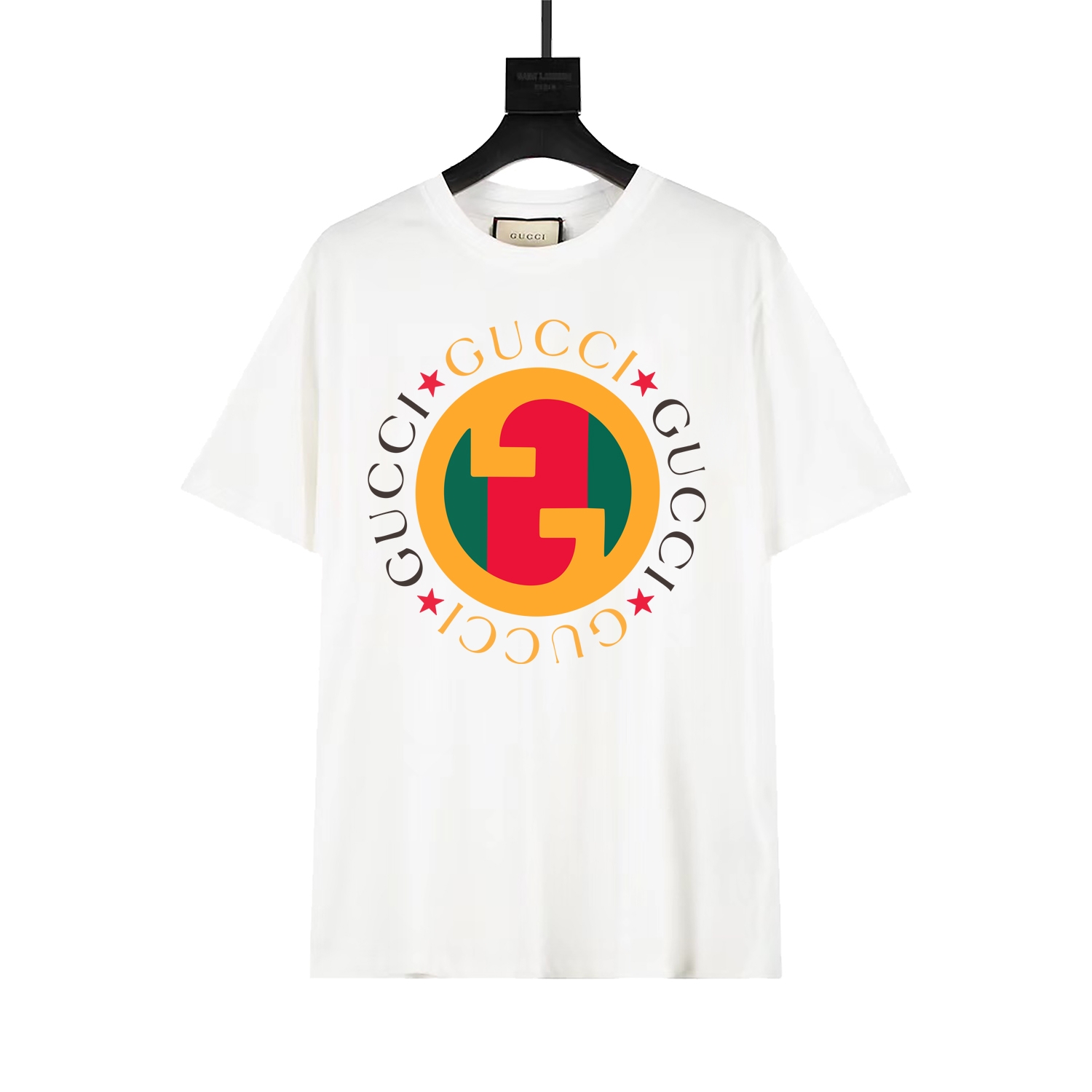 Gucci camiseta con logotipo de letras de doble G en colores combinados, logotipo refinado y actualizado, inspirado en e…