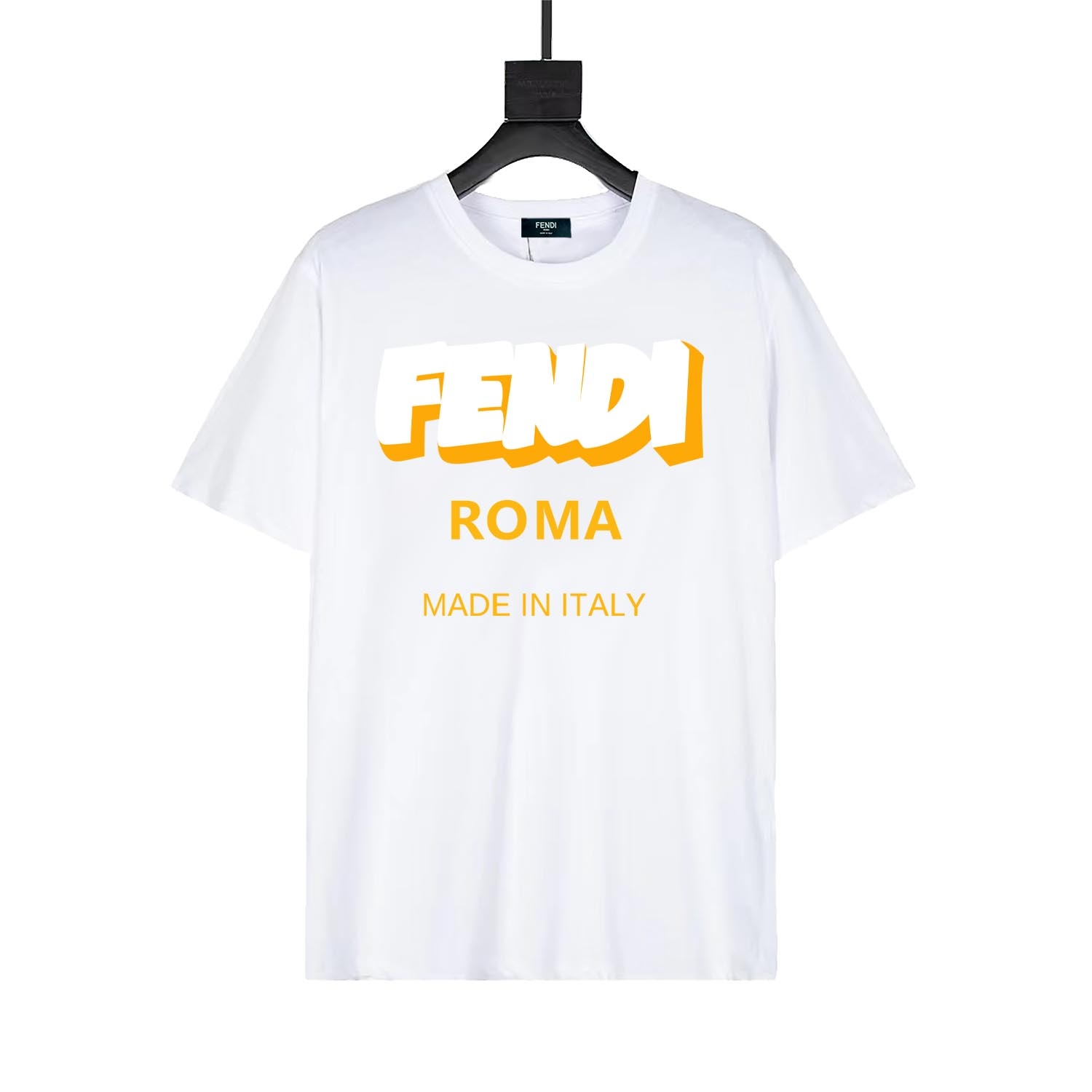 fendi/芬迪 Camiseta de manga corta con logo 3D, algodón puro de 260g. Cómodo al tacto, duradero y bonito, tacto…