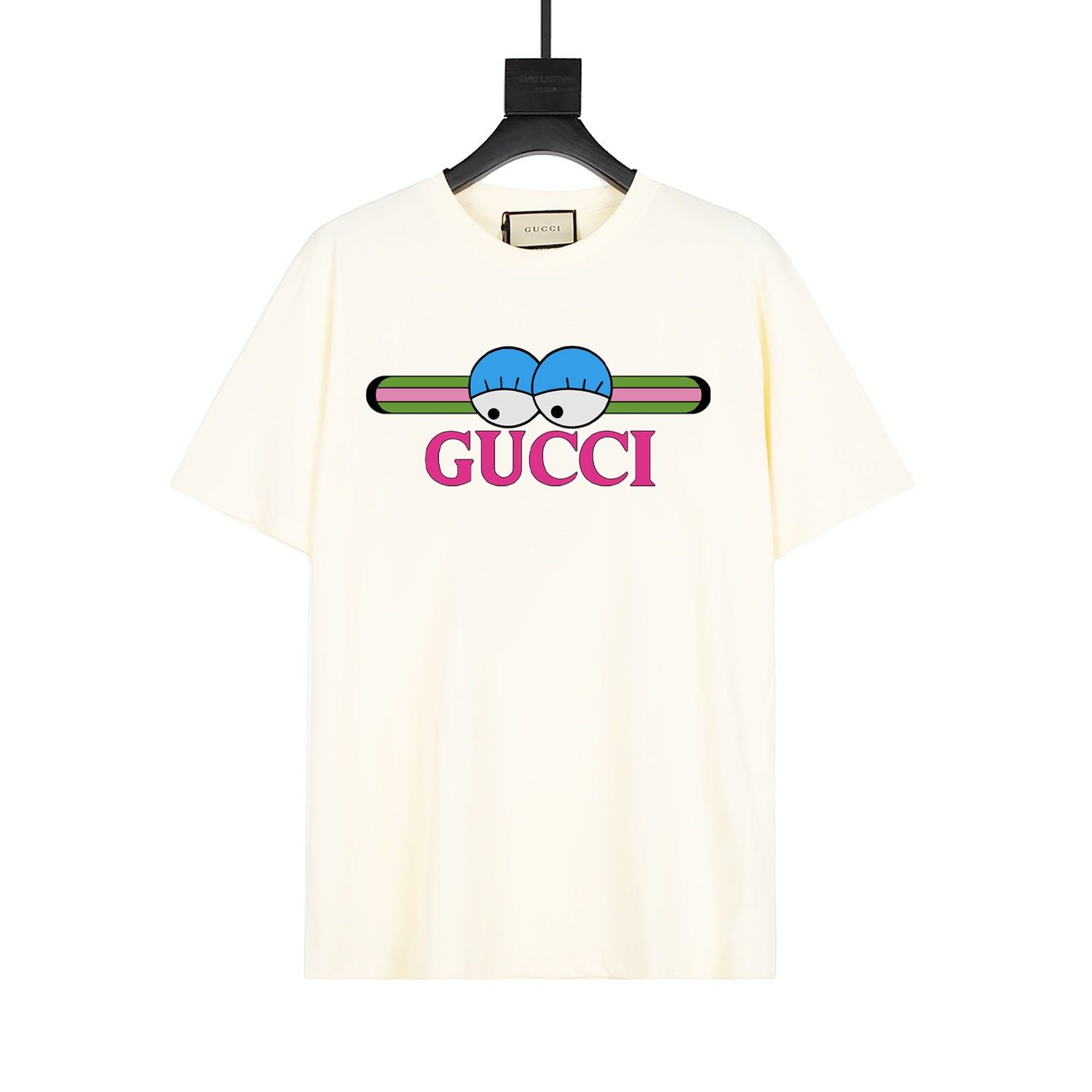 Gucci 古奇 diseñado por el artista e ilustrador londinense Hattie Stewart, última camiseta de manga corta con ojos de la …