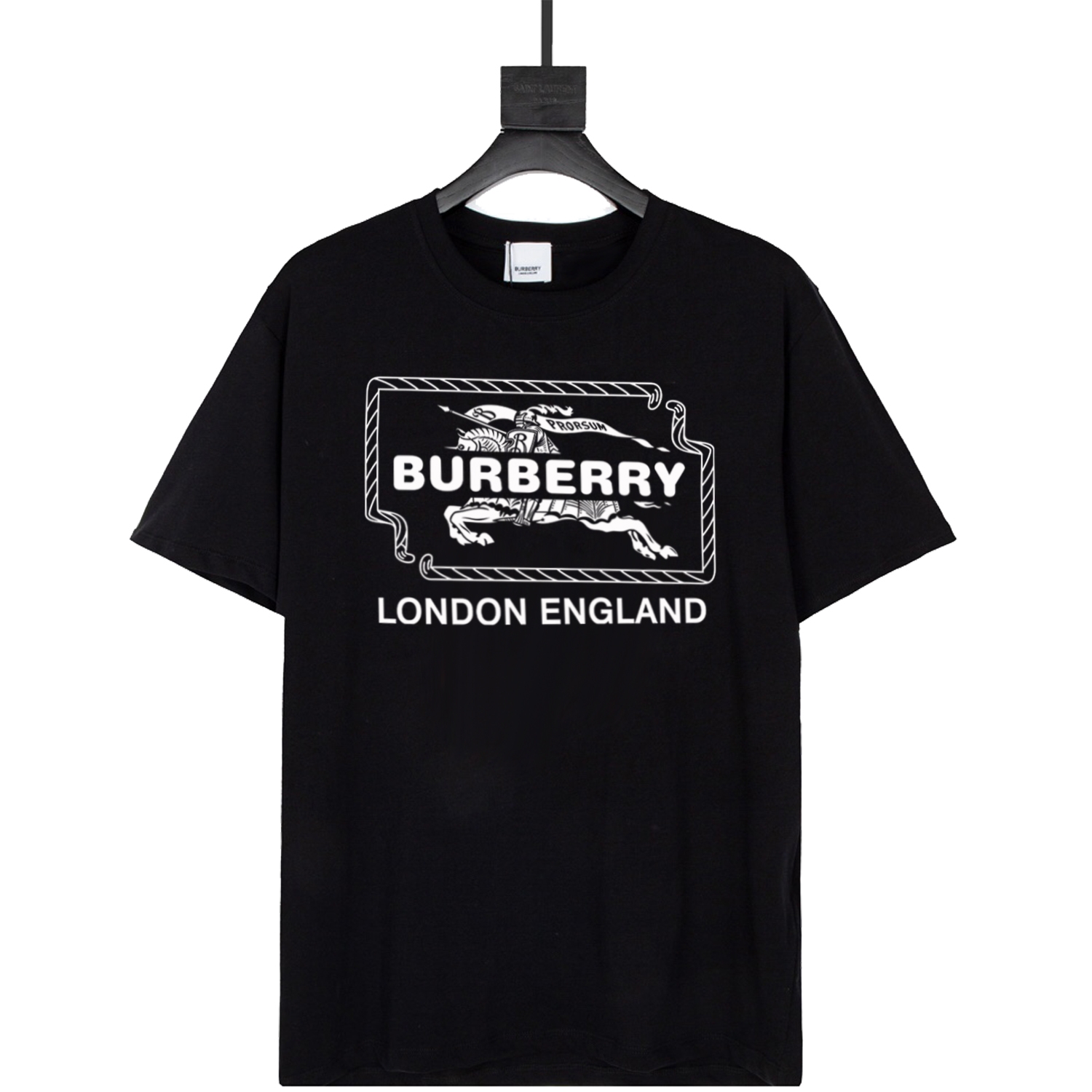 BURBERRY Burberry camiseta de manga corta con logo de caballo de guerra y letras, clásica y refinada, algodón puro de t…