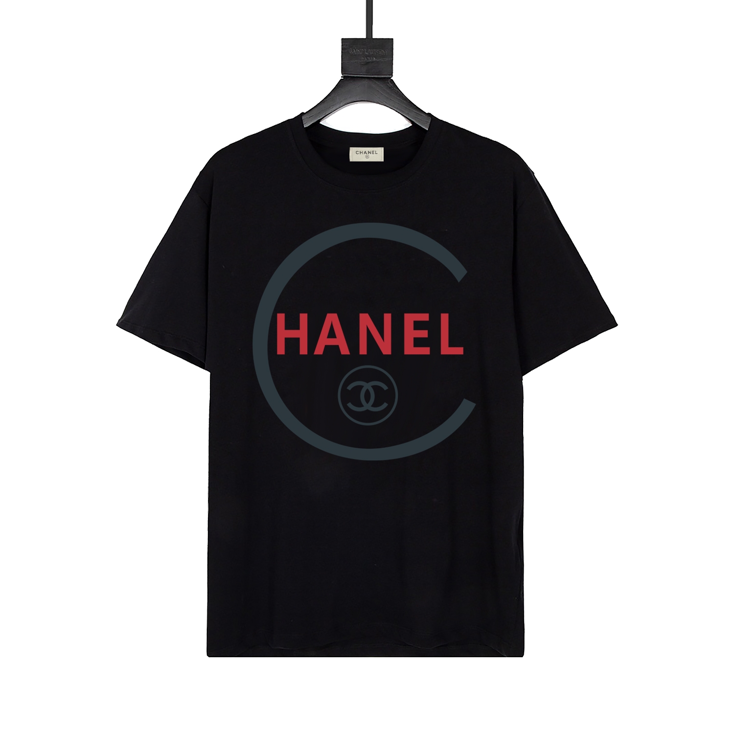 chanel Chanel mismo que Wang Hedi nueva primavera verano logo de letras moderno versátil holgado casual unisex camiseta…