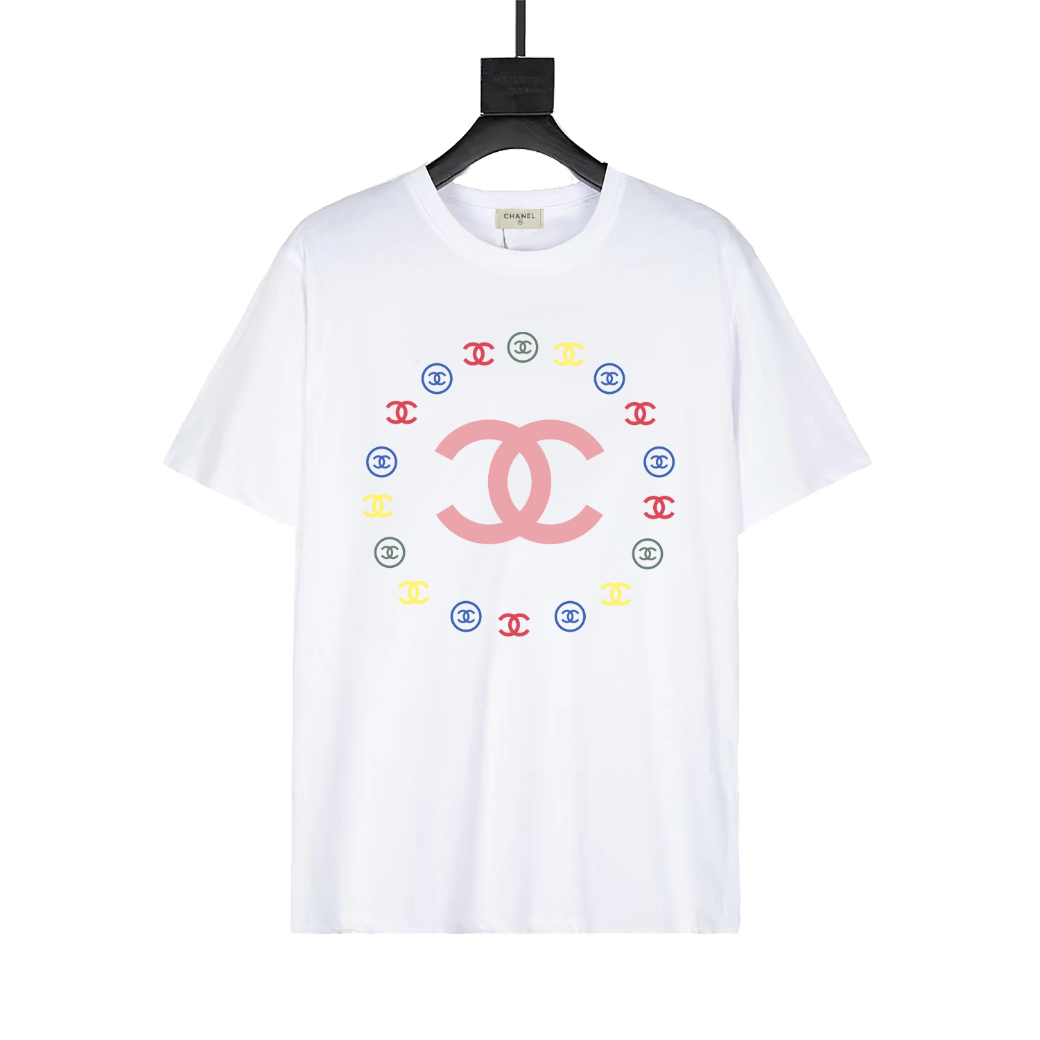 chanel Chanel nueva primavera verano logo de letras moderno versátil holgado casual unisex camiseta de manga …