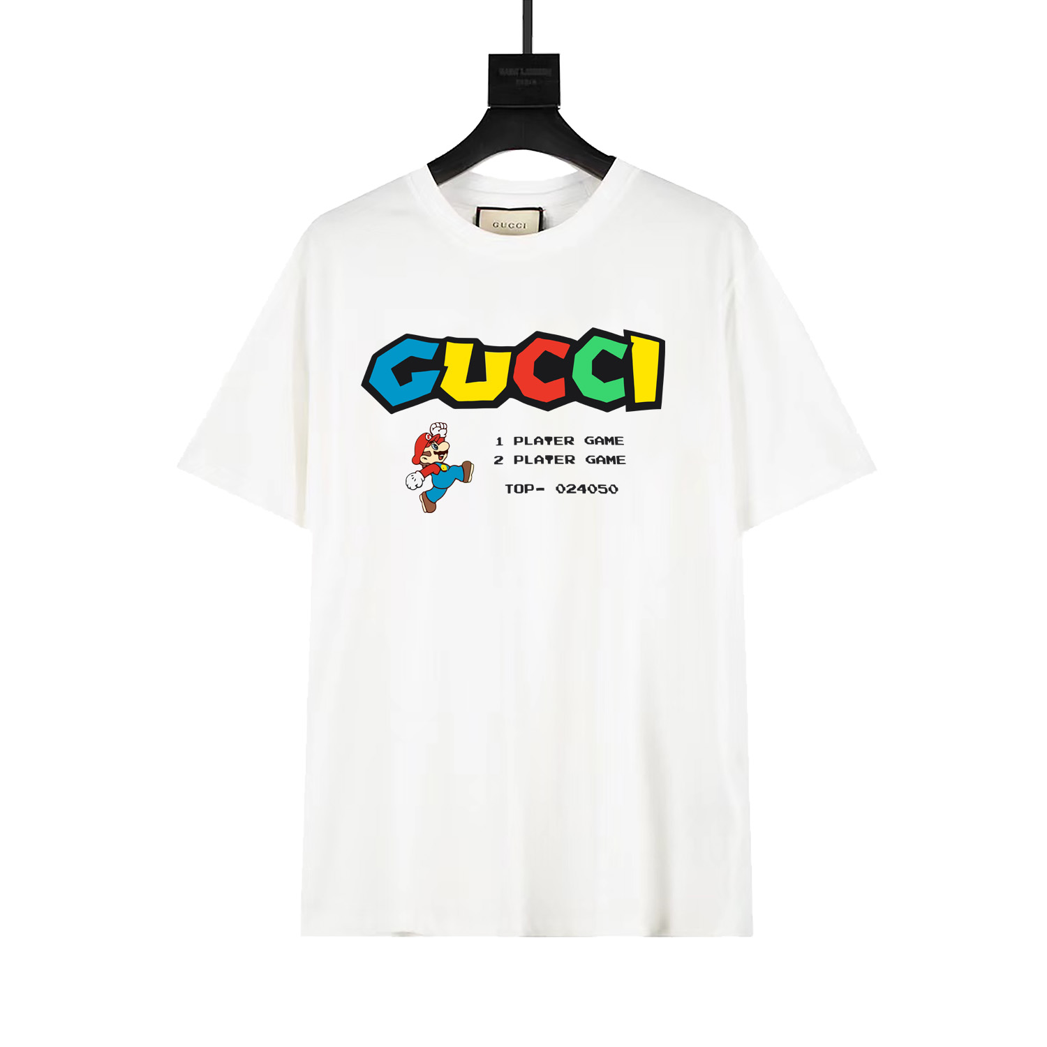 GUCCI古驰 2024 primavera/verano nueva camiseta de manga corta con cuello redondo y estampado de colores, nueva de mostrad…