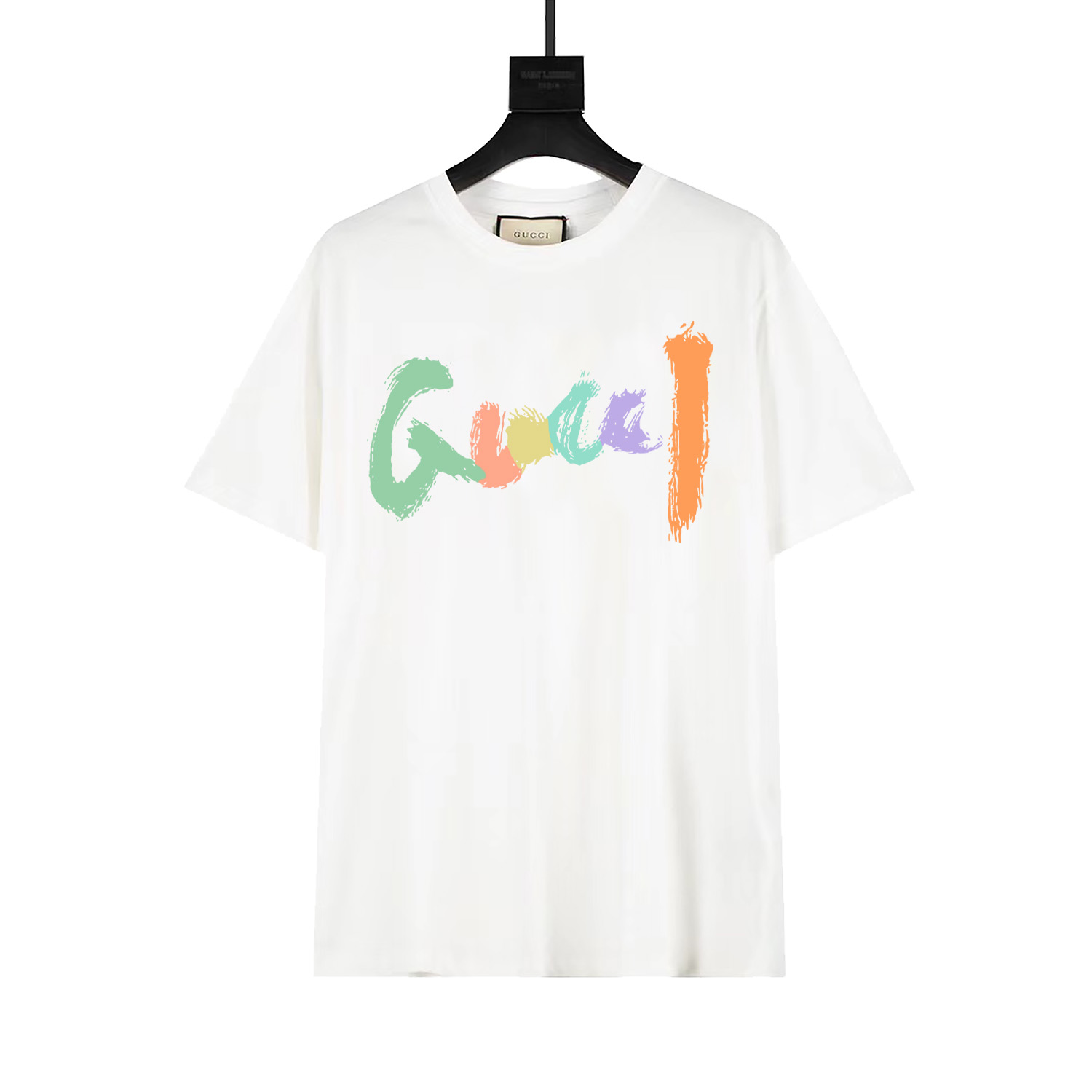 Camiseta de cuello redondo con logo de boceto clásico de Gucci, tejido personalizado de 280g de algodón puro, tacto fin…