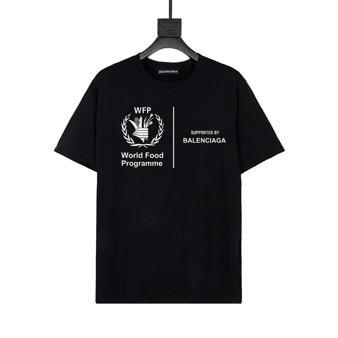 P70 balenciaga "World Food" camiseta de manga corta Balenciaga "wfp World Food Program" modelo benéfico clásico "versió…
