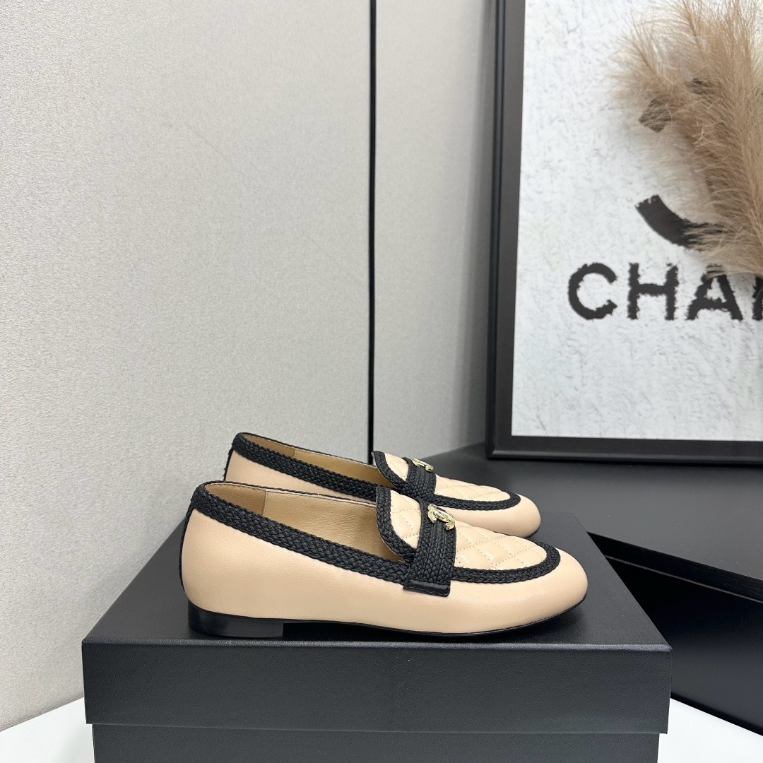 Chanel Quilted Tweed Loafers