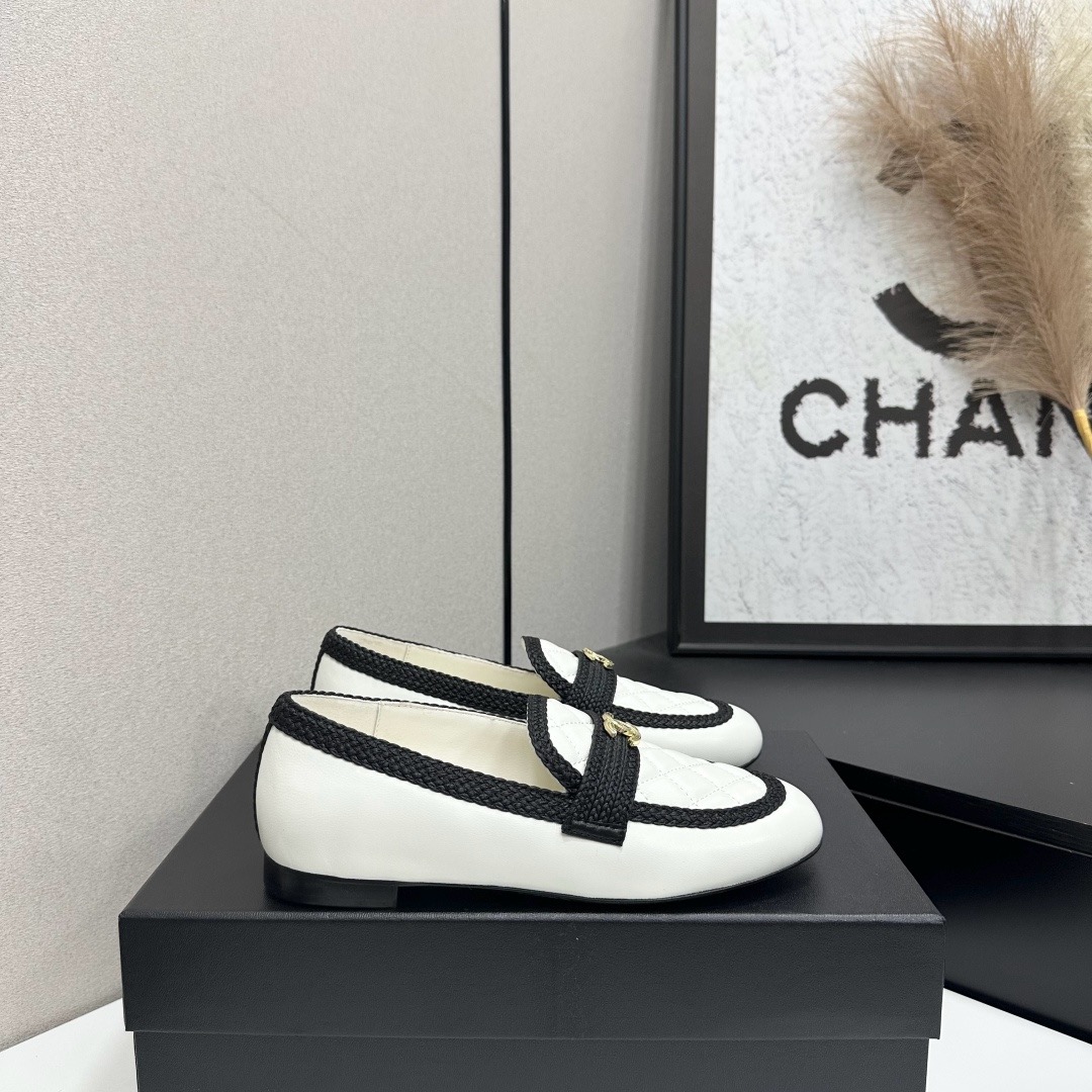 Chanel Quilted Tweed Loafers