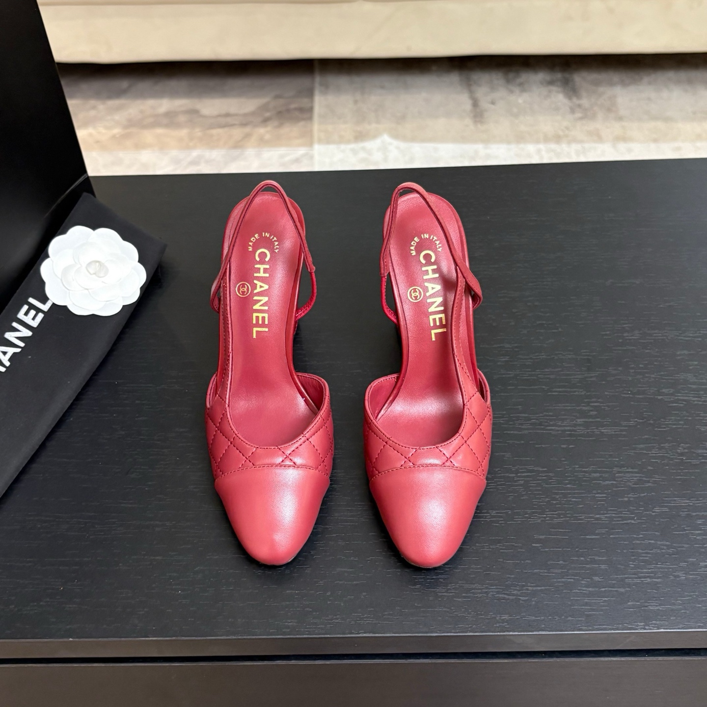 Chanel Denim Slingback Flats