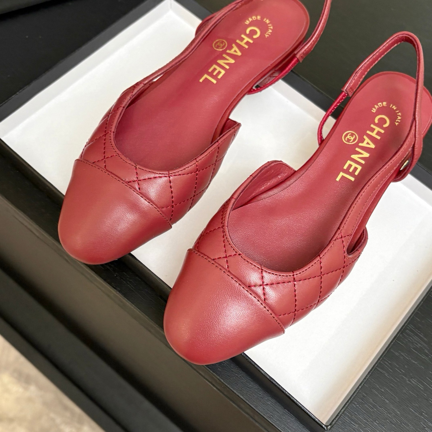 Chanel Denim Slingback Flats