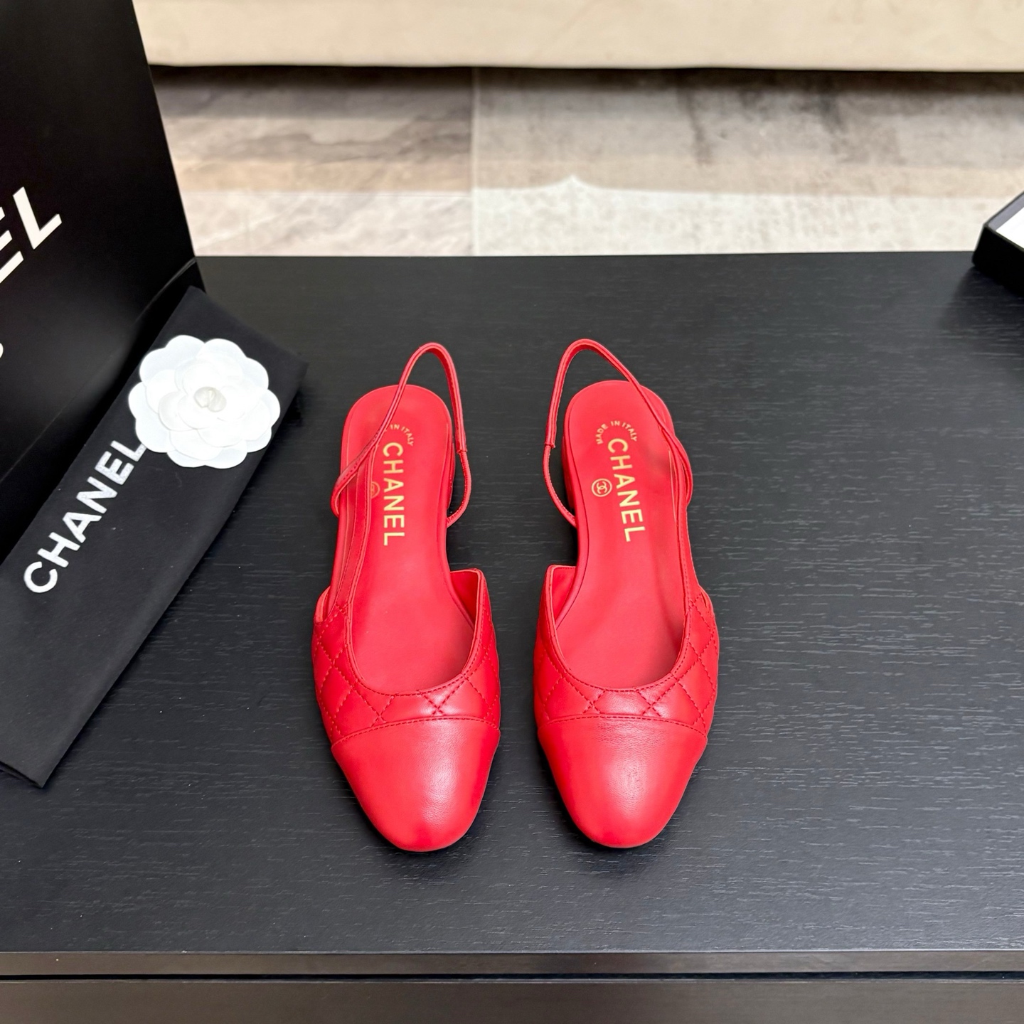 Chanel Denim Slingback Flats