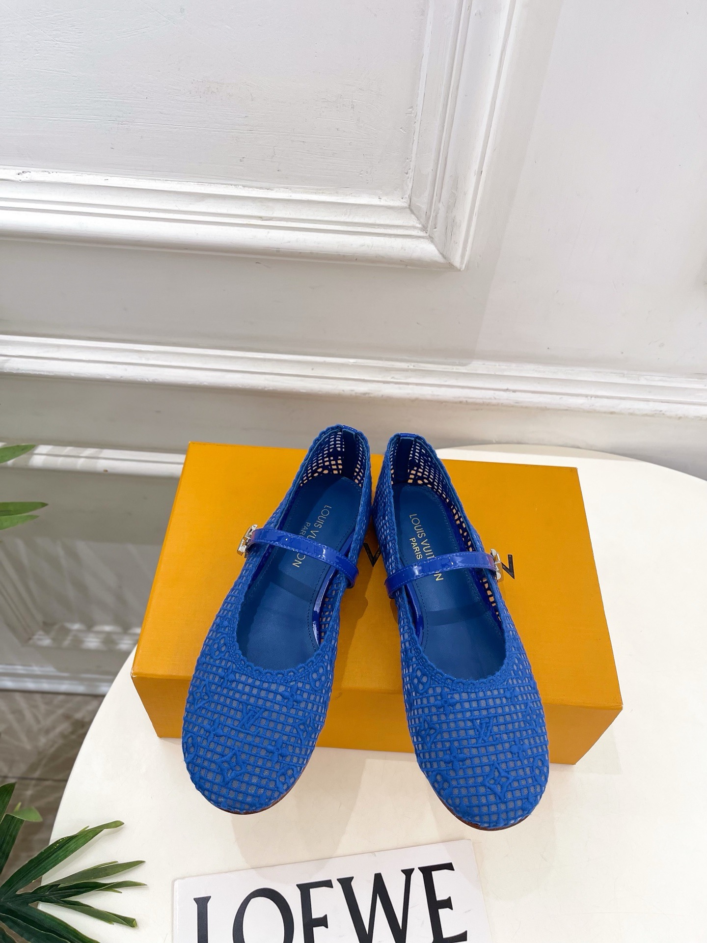 LV Leather Buckle Mary Jane Flats