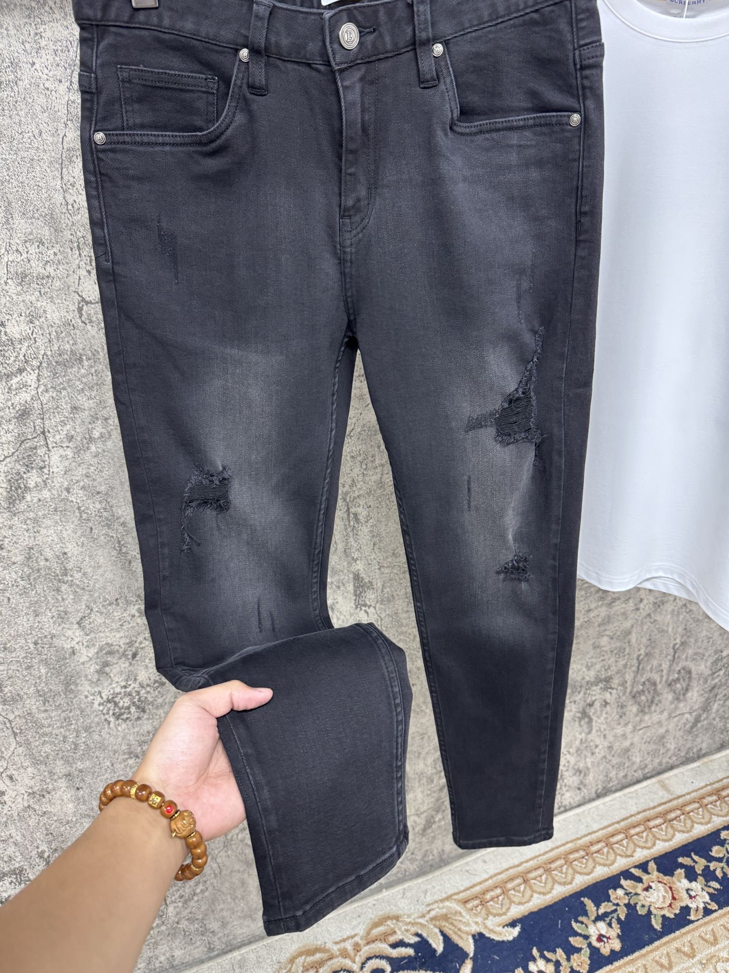P696 New 25ss BBR flash new jeans, original custom, bullet power, tailoring, classic number 29-38 - 图片 7