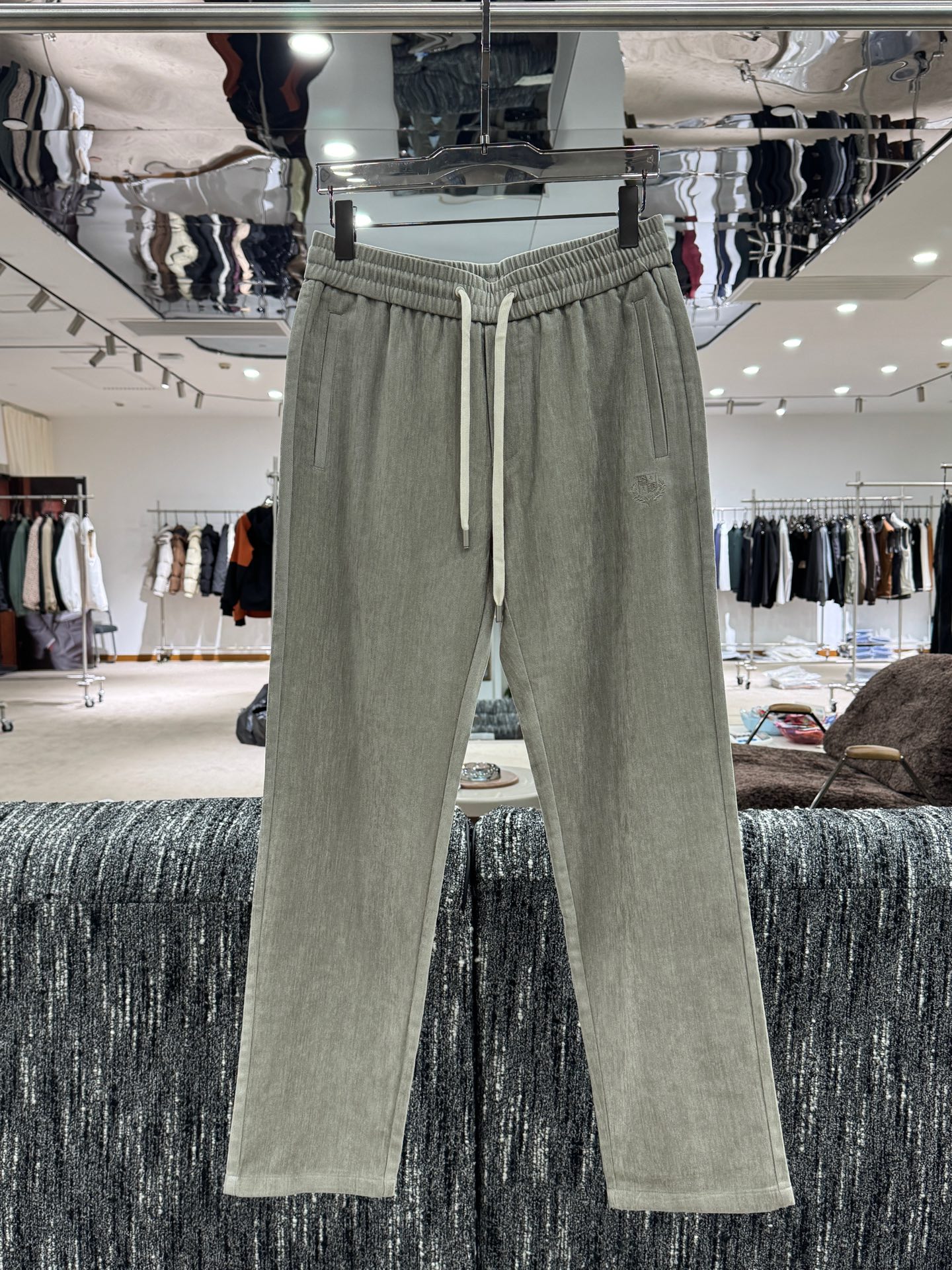 Loro Piana Gray Drawstring Pants