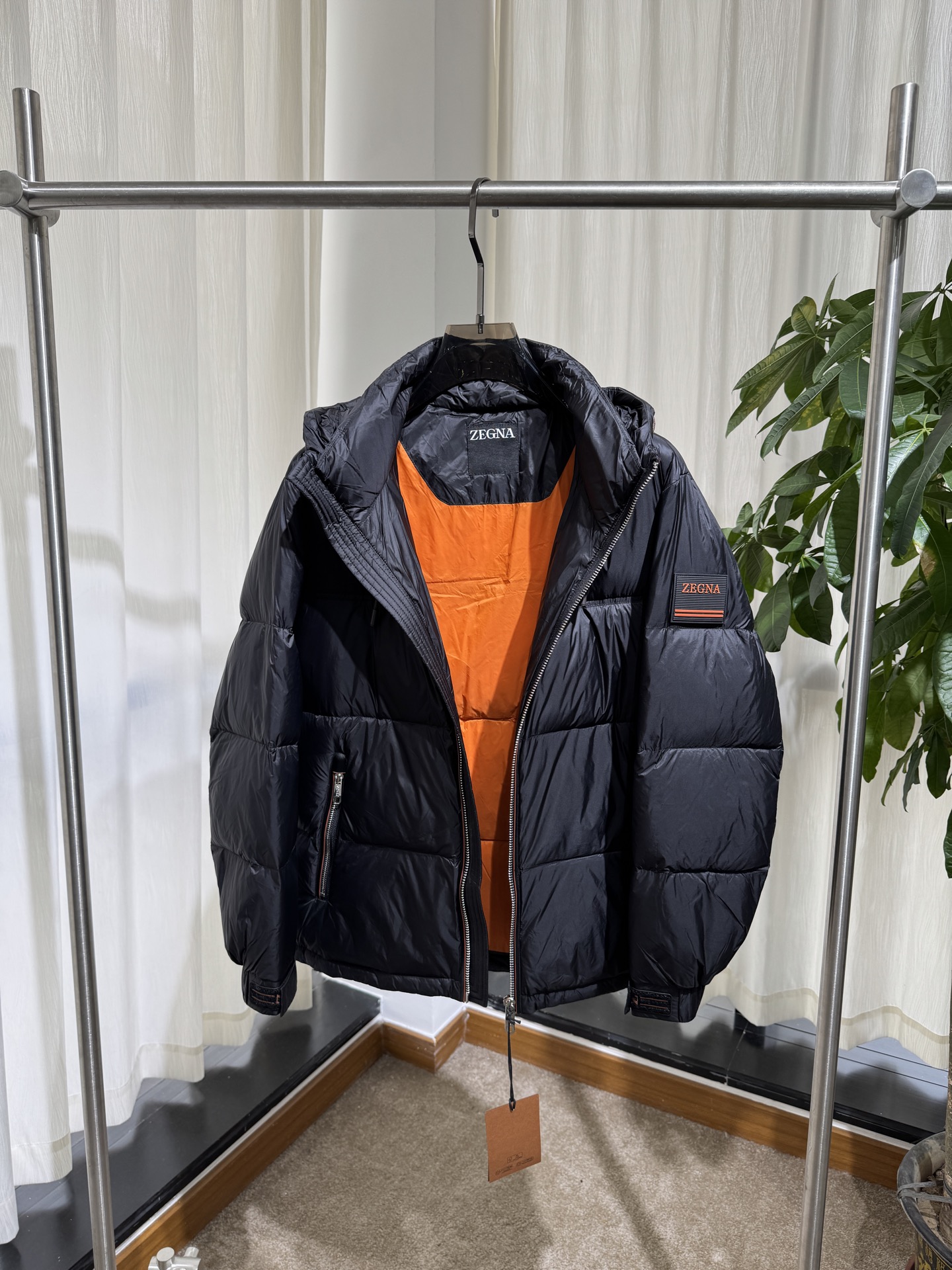 Z家 26SS｜连帽方块绗缝羽绒外套   灰蓝 / 黑色两色 方块分格充绒，饱满蓬松，锁温保暖 可调节抽绳连帽，拉链门襟