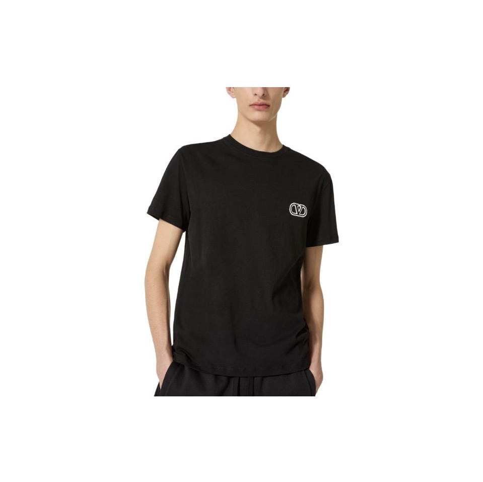 Valentino VLTN Black Cotton Crew Neck Short Sleeve T-Shirt for Men 4 i1733589829 4884 0