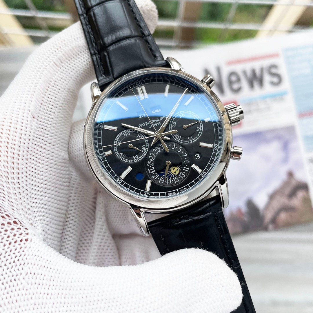 NO:879101,Actual shooting Brand Patek Philippe - ATEK HILE type multi-function men's watch case 316 stainless steel (high quality workmanship) #strap imported calfskin/316 stainless steel strap (two options) movement advanced customization fully automatic mechanical movement (stable travel time) material advanced reinforced coating mirror size diameter 43mm thickness 13mm,,loro piana,patek philippe,cowhide19860909实物拍摄 品牌百达翡丽-ATEK HILE 类型多功能男士腕表 表壳316精钢（做工优质） #表带进口小牛皮/316精钢带（两种可选) 机芯高级定制全自动机械机芯(走时稳定) 材料高级强化镀膜镜面 尺寸直径43mm 厚度13mm,,loro piana,patek philippe,cowhide,Watch