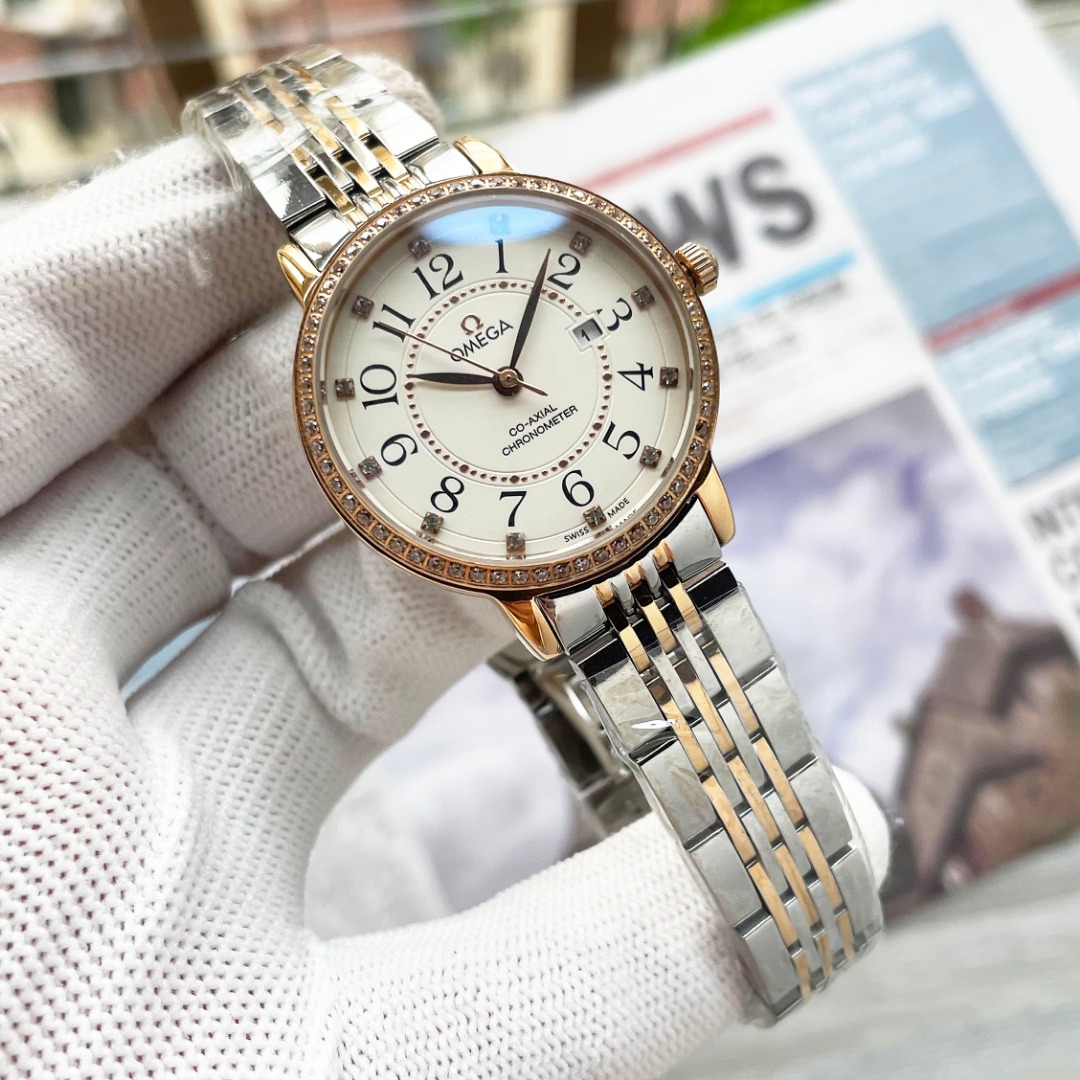 NO:879096,Platinum Steel Band Diamond Ring Omega-OMEGA Women's Watch Imported Quartz Movement 316L Stainless Steel Case Diameter 34mm Thickness 8mm This watch is very popular among women and can be matched with clothes in all seasons to show its elegance [Rose] reflects their unique personality and charming elegance on different occasions, omega19860909白金钢带 钻圈 欧米茄-OMEGA  女士腕表进口石英机芯 316L精钢表壳 直径34mm厚8mm该款腕表备受女性喜爱,四季衣服搭配,尽显优雅[玫瑰]在不同的场合映耀着她们各自的独特个性与迷人风华,,omega,Watch