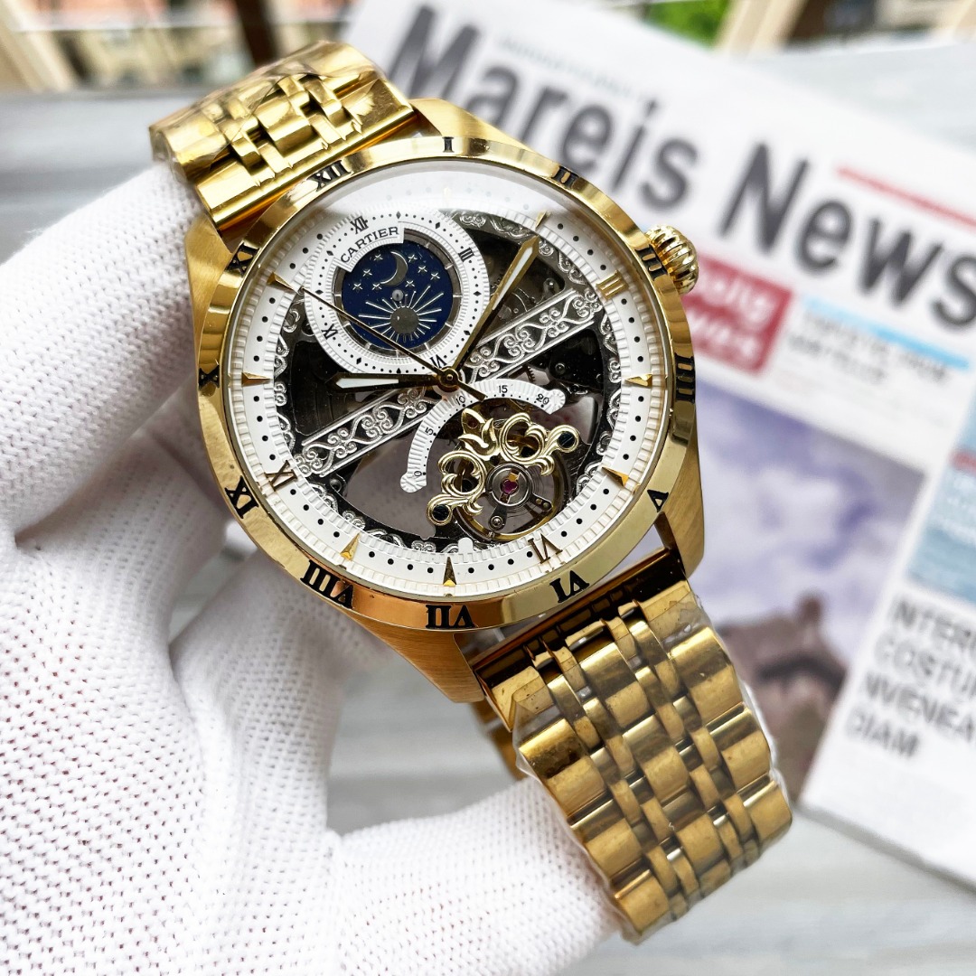 NO:943123,Unified, complex timepieces, luxurious and elegant, classic new products, shocking launch [Latest] Cartier hollow design [Type] Fine men's watch [Strap] Genuine leather strap [Movement] High-end fully automatic mechanical movement [Mirror] Mineral-strengthened glass (higher definition) Elegant taste Vast and atmospheric Ingenuity Wrist treasure Size 42mm diameter 12.5mm thick Hot sale on the market!  Welcome to reprint!  ,,cartier,cowhide19860909统一 复杂时计 奢华大气 经典新品 震撼上市【最新】卡地亚 镂空设计【类型】精品男士腕表【表带】真牛皮表带【机芯】高端全自动机械机芯【镜面】矿物质强化玻璃（更高清） 品味高雅 浩瀚大气 匠心独运 腕间瑰宝 尺寸直径42mm厚12.5mm热卖上市！欢迎转载！,,cartier,cowhide,Watch