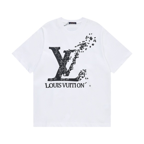 Louis Vuitton Men's Printed Cotton Short Sleeve T-Shirt, Casual Style 1 Louis Vuitton Men's Printed Cotton Short Sleeve T-Shirt, Casual Style