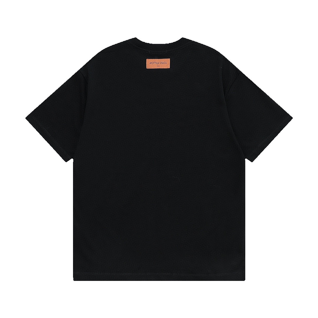 Louis Vuitton Men's Black Cotton Logo T-Shirt, Short Sleeve, S-XL 10 i1715780662 7203 0
